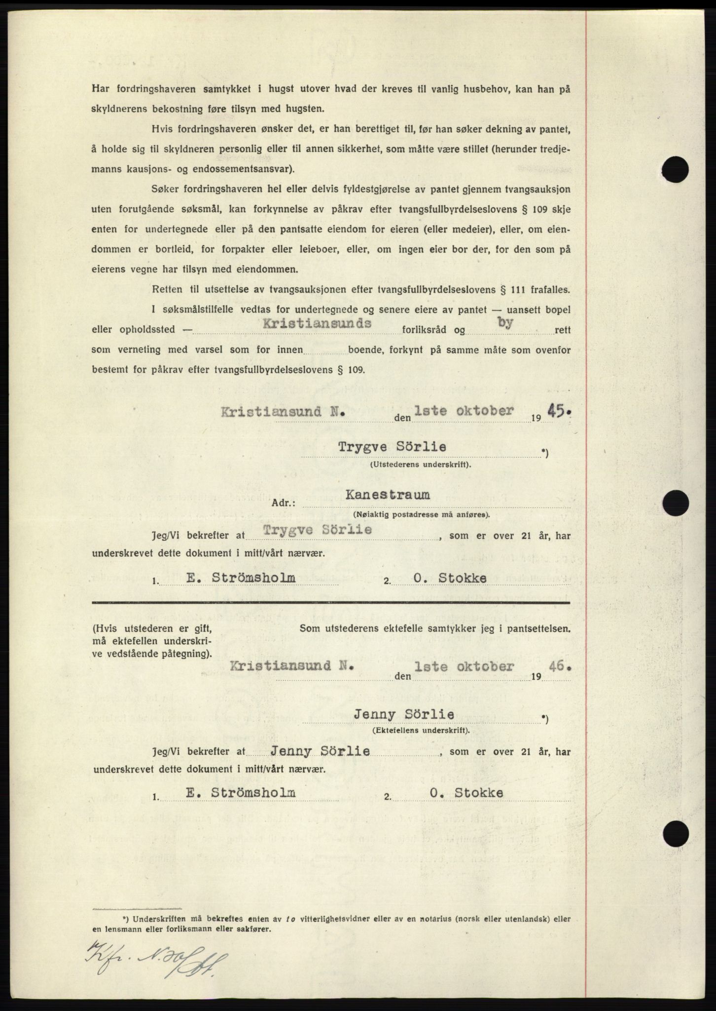 Nordmøre sorenskriveri, AV/SAT-A-4132/1/2/2Ca: Pantebok nr. B94, 1946-1946, Dagboknr: 1910/1946