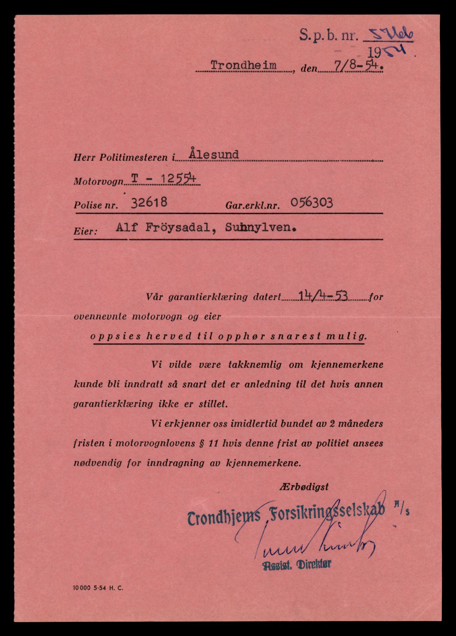 Møre og Romsdal vegkontor - Ålesund trafikkstasjon, AV/SAT-A-4099/F/Fe/L0034: Registreringskort for kjøretøy T 12500 - T 12652, 1927-1998, s. 1054