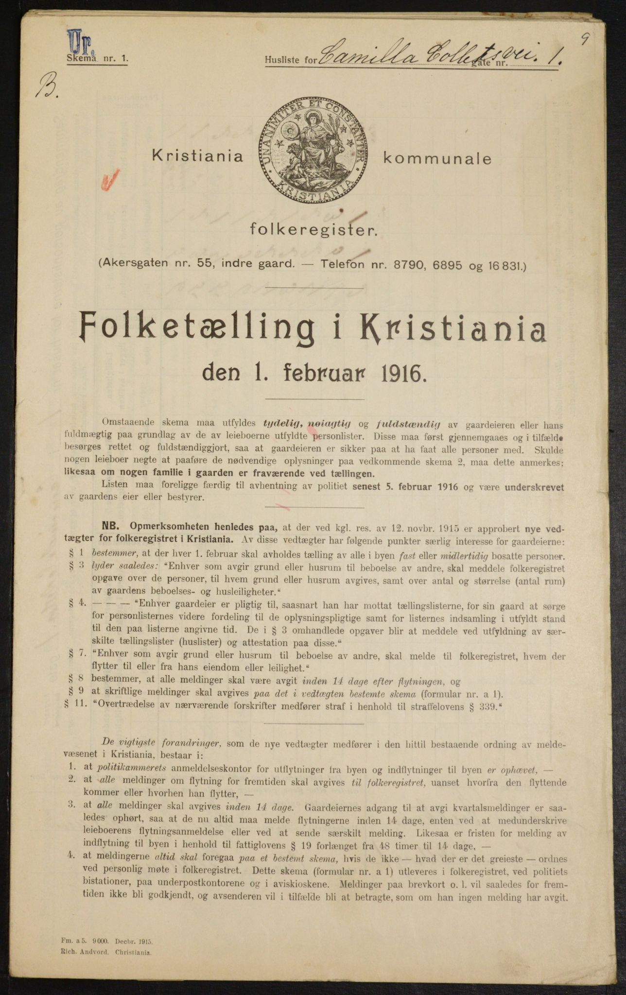 OBA, Kommunal folketelling 1.2.1916 for Kristiania, 1916, s. 11614