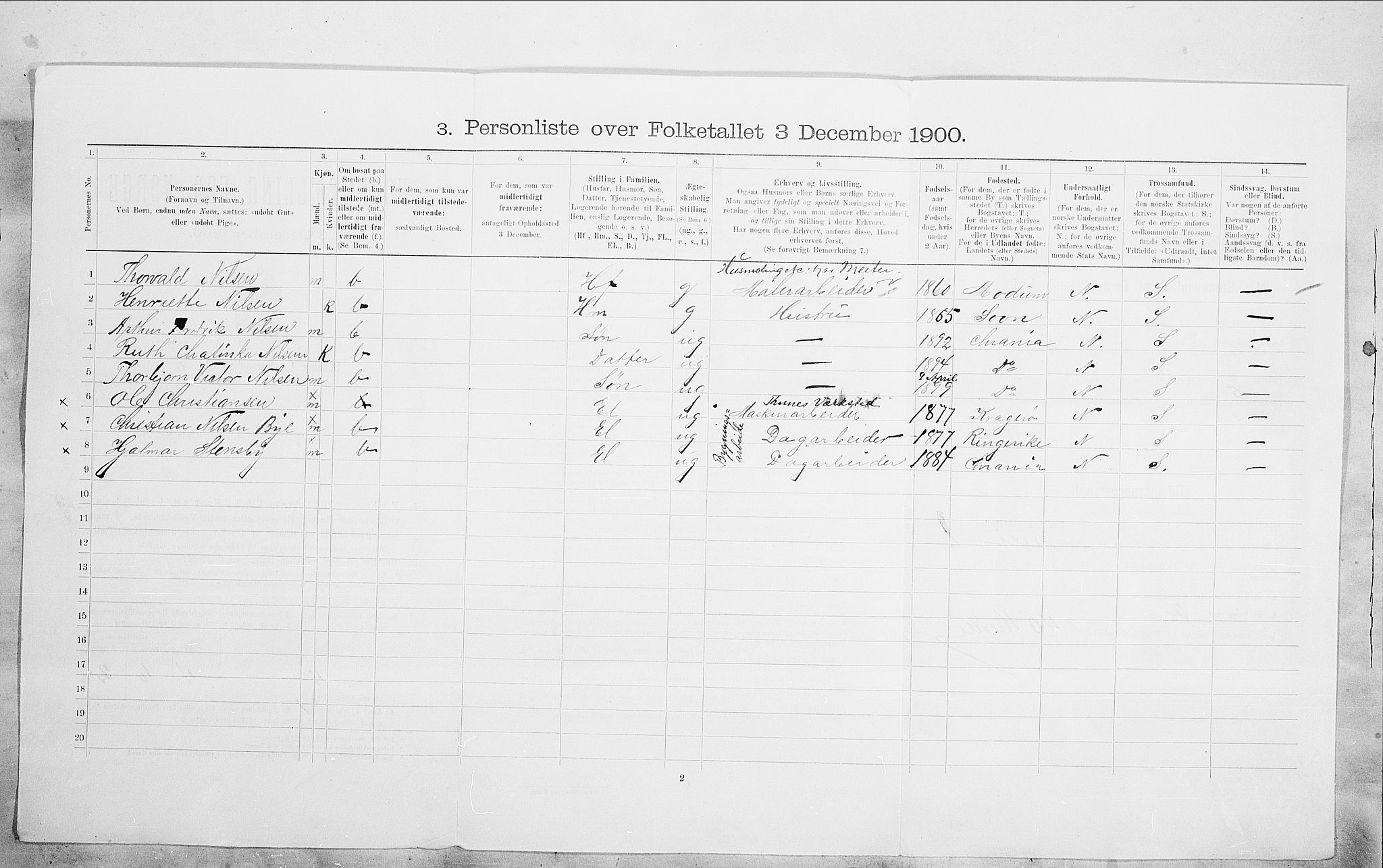 SAO, Folketelling 1900 for 0301 Kristiania kjøpstad, 1900, s. 88964