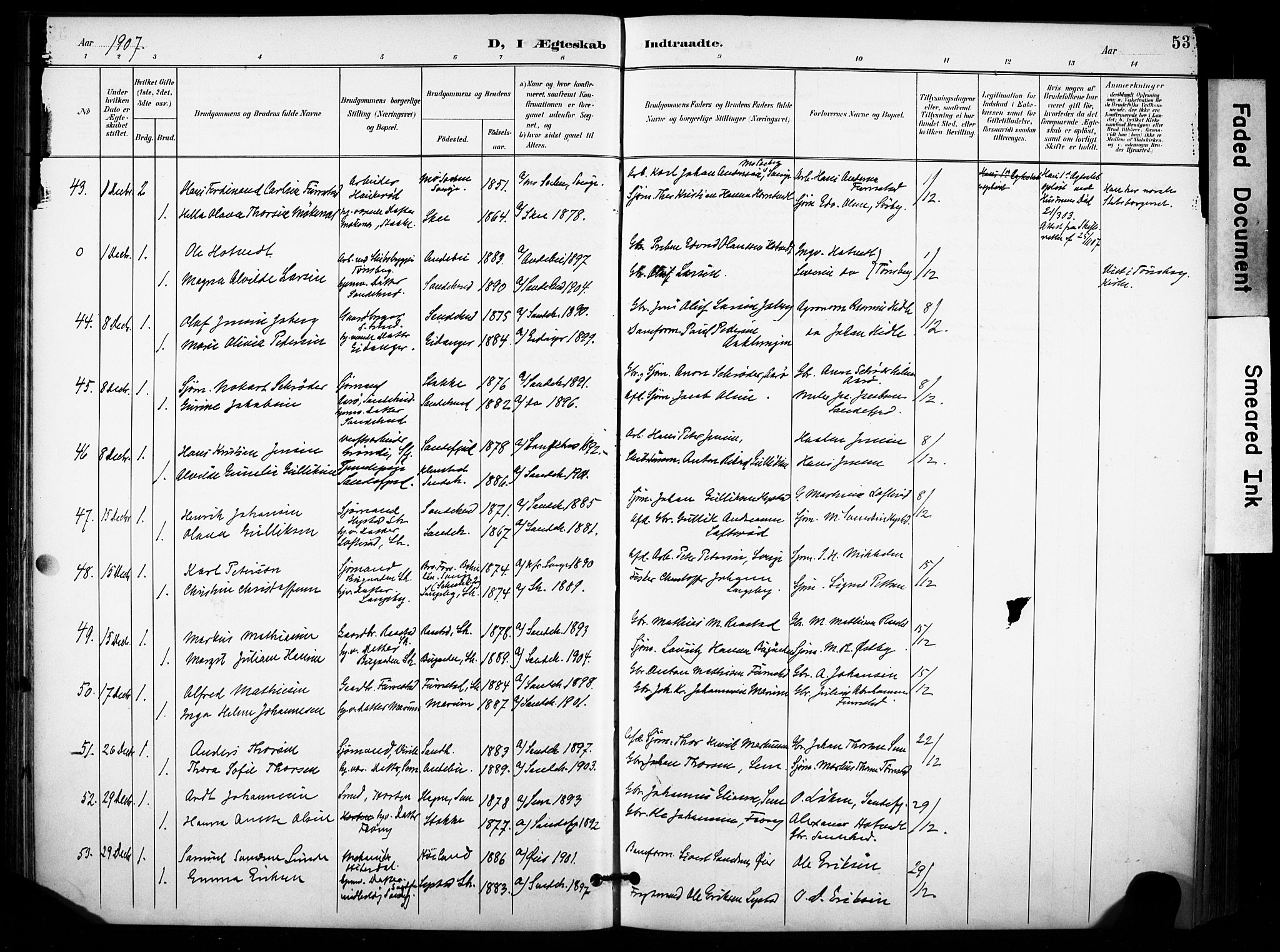 Sandar kirkebøker, AV/SAKO-A-243/F/Fa/L0015: Ministerialbok nr. 15, 1896-1907, s. 53