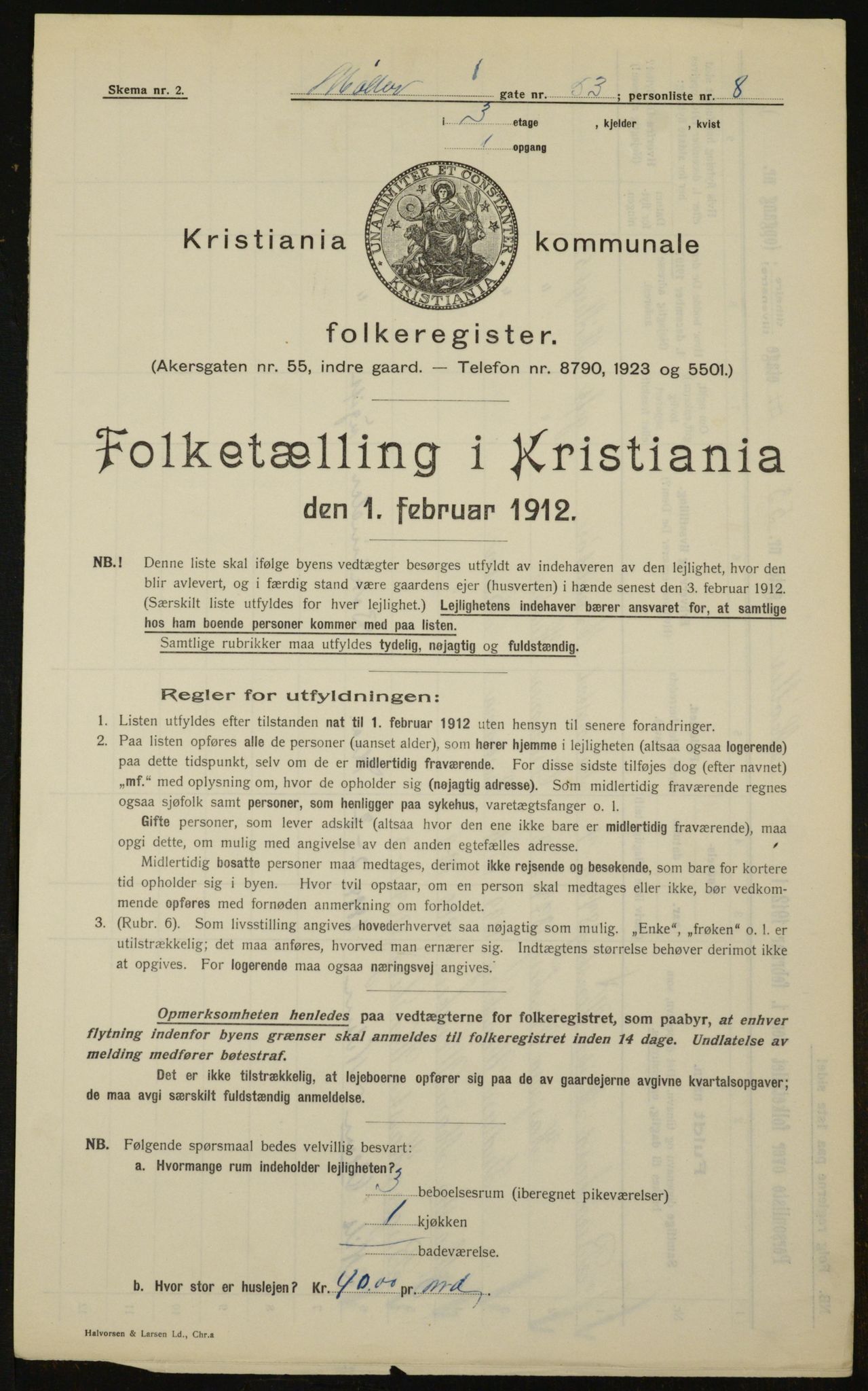 OBA, Kommunal folketelling 1.2.1912 for Kristiania, 1912, s. 69584