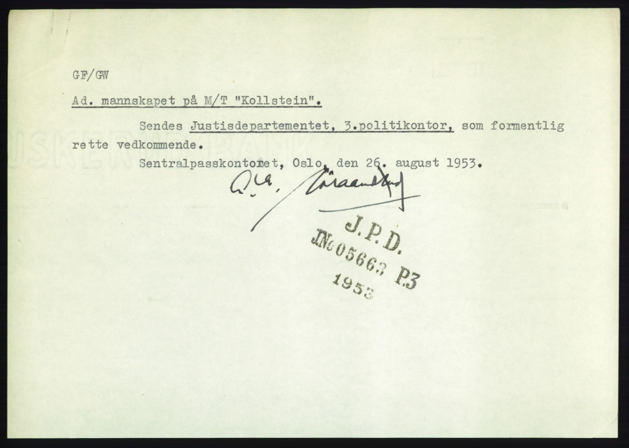 Justisdepartementet, 3. politikontor P3, RA/S-1051/D/L0040: Passinstruksen - Passutstedelse ved utenriksstasjoner, 1947-1959, s. 1298