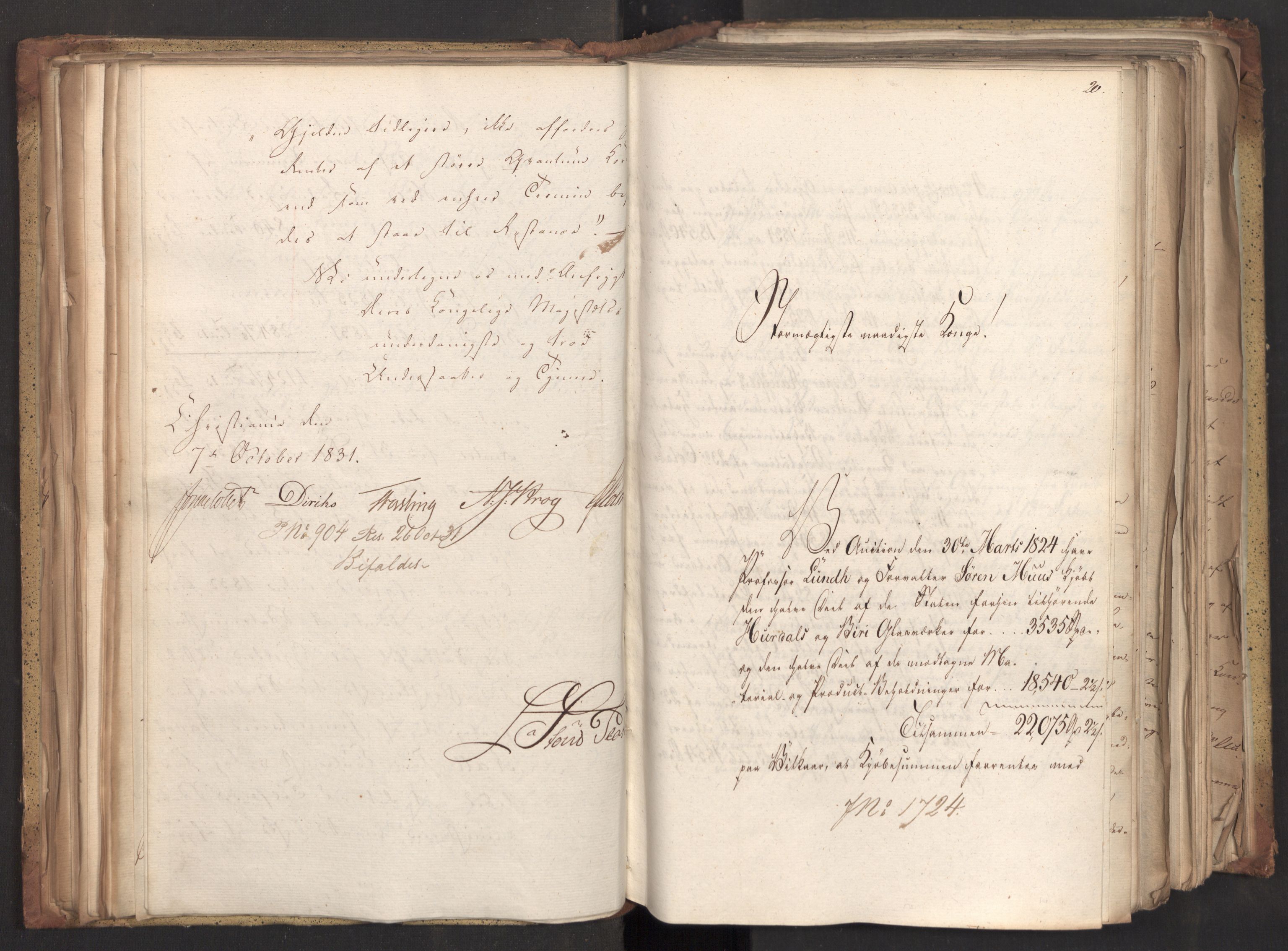 Statsrådsavdelingen i Stockholm, AV/RA-S-1003/D/Da/L0074: Regjeringsinnstillinger nr. 1700-1839, 1831, s. 86