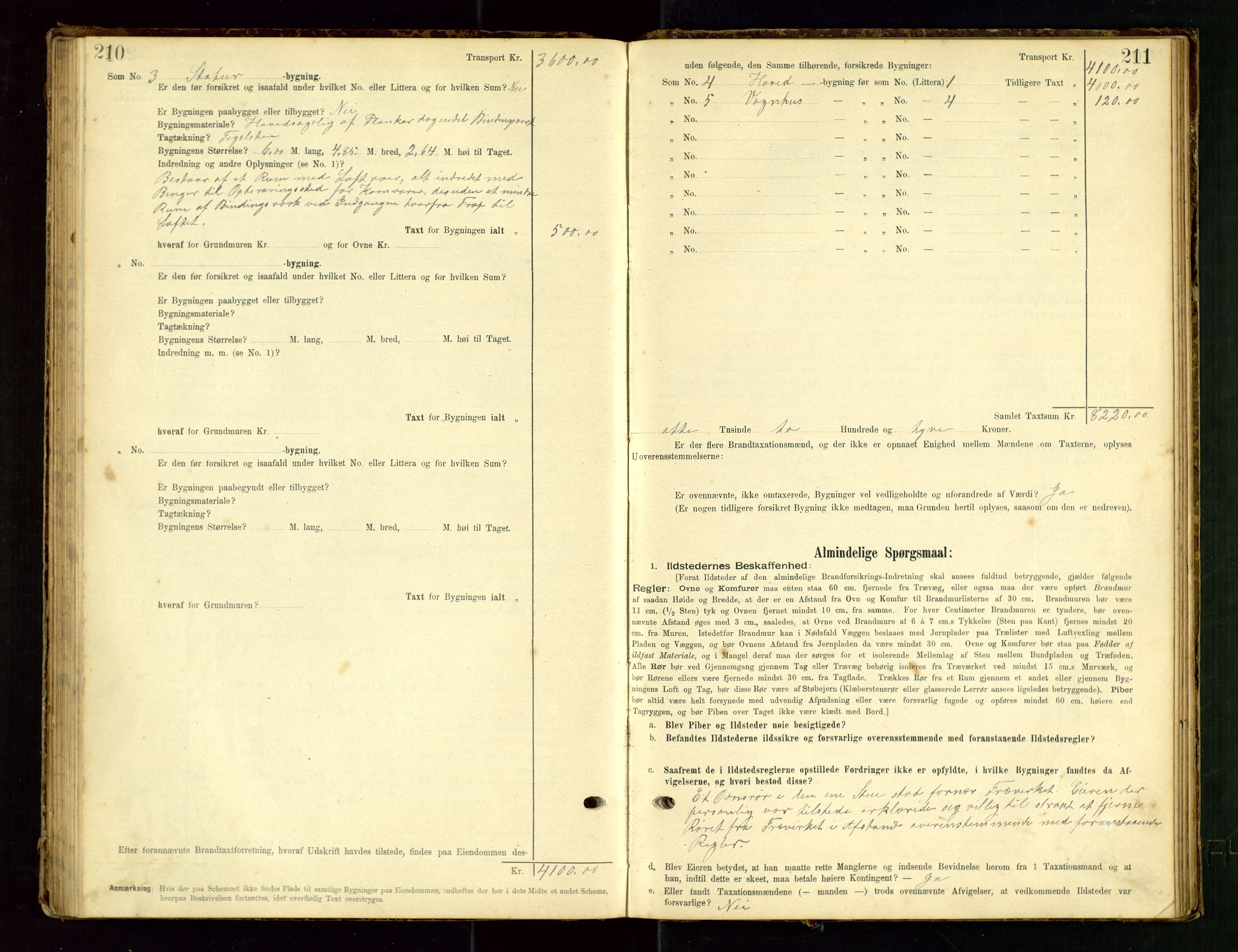 Hå lensmannskontor, SAST/A-100456/Goa/L0003: Takstprotokoll (skjema), 1895-1911, s. 210-211