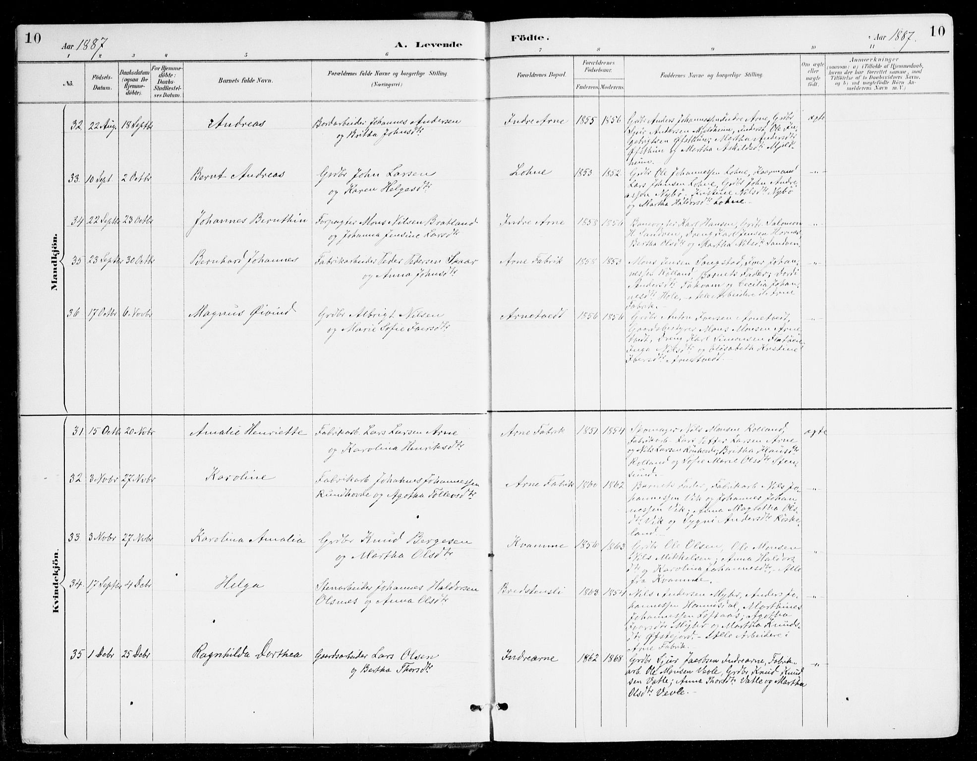 Haus sokneprestembete, AV/SAB-A-75601/H/Haa/Haad/L0001: Ministerialbok nr. D 1, 1887-1898, s. 10