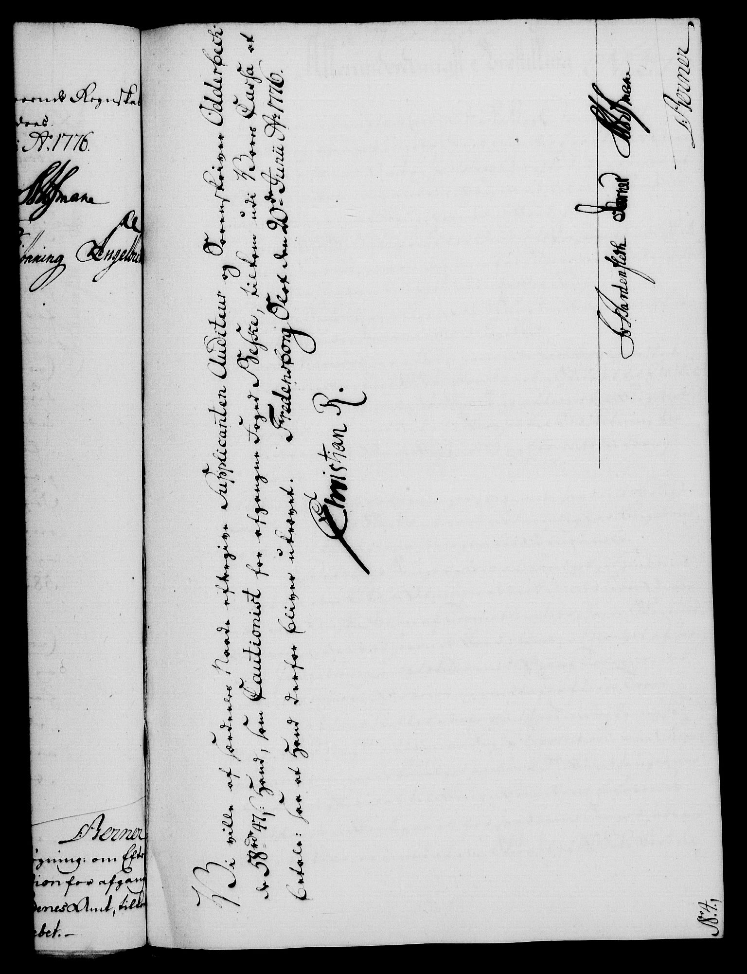 Rentekammeret, Kammerkanselliet, RA/EA-3111/G/Gf/Gfa/L0058: Norsk relasjons- og resolusjonsprotokoll (merket RK 52.58), 1776, s. 116