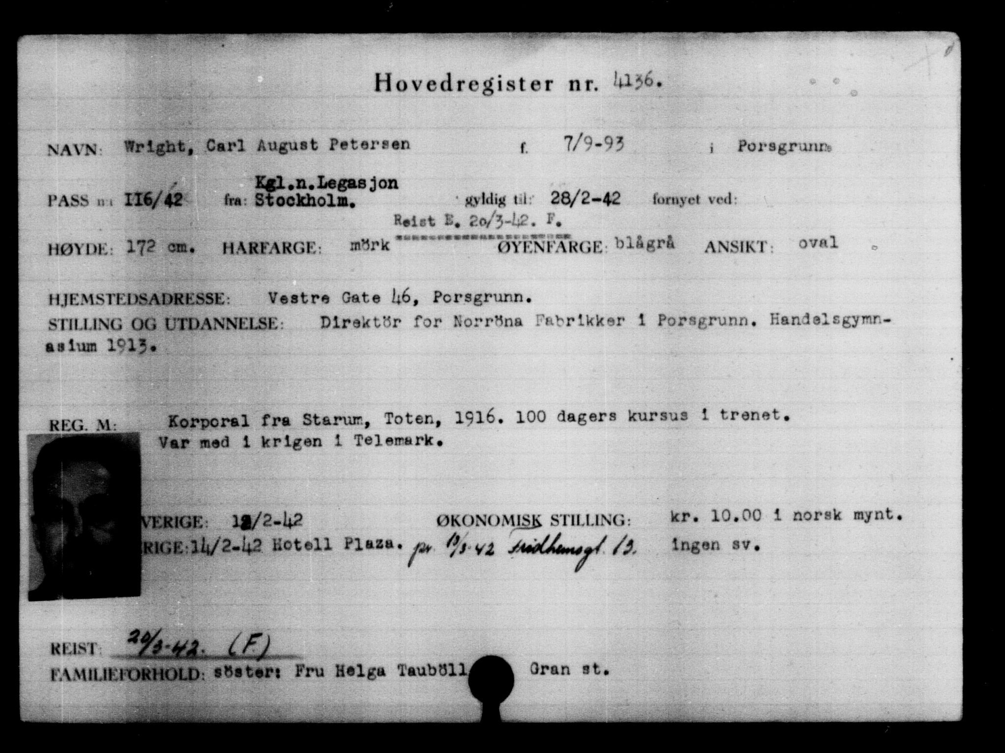 Den Kgl. Norske Legasjons Flyktningskontor, AV/RA-S-6753/V/Va/L0004: Kjesäterkartoteket.  Flyktningenr. 3496-6610, 1940-1945, s. 761