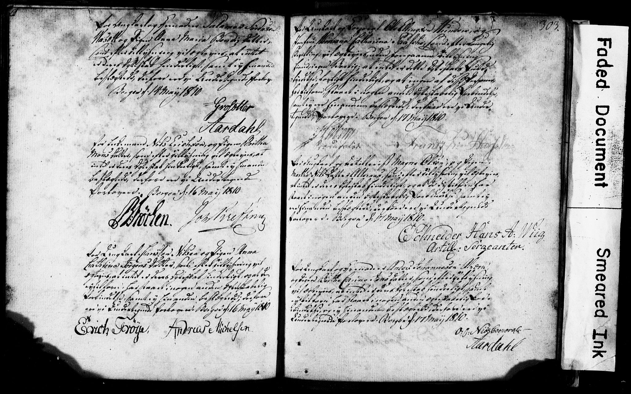 Korskirken sokneprestembete, SAB/A-76101: Forlovererklæringer nr. II.5.1, 1776-1816, s. 303