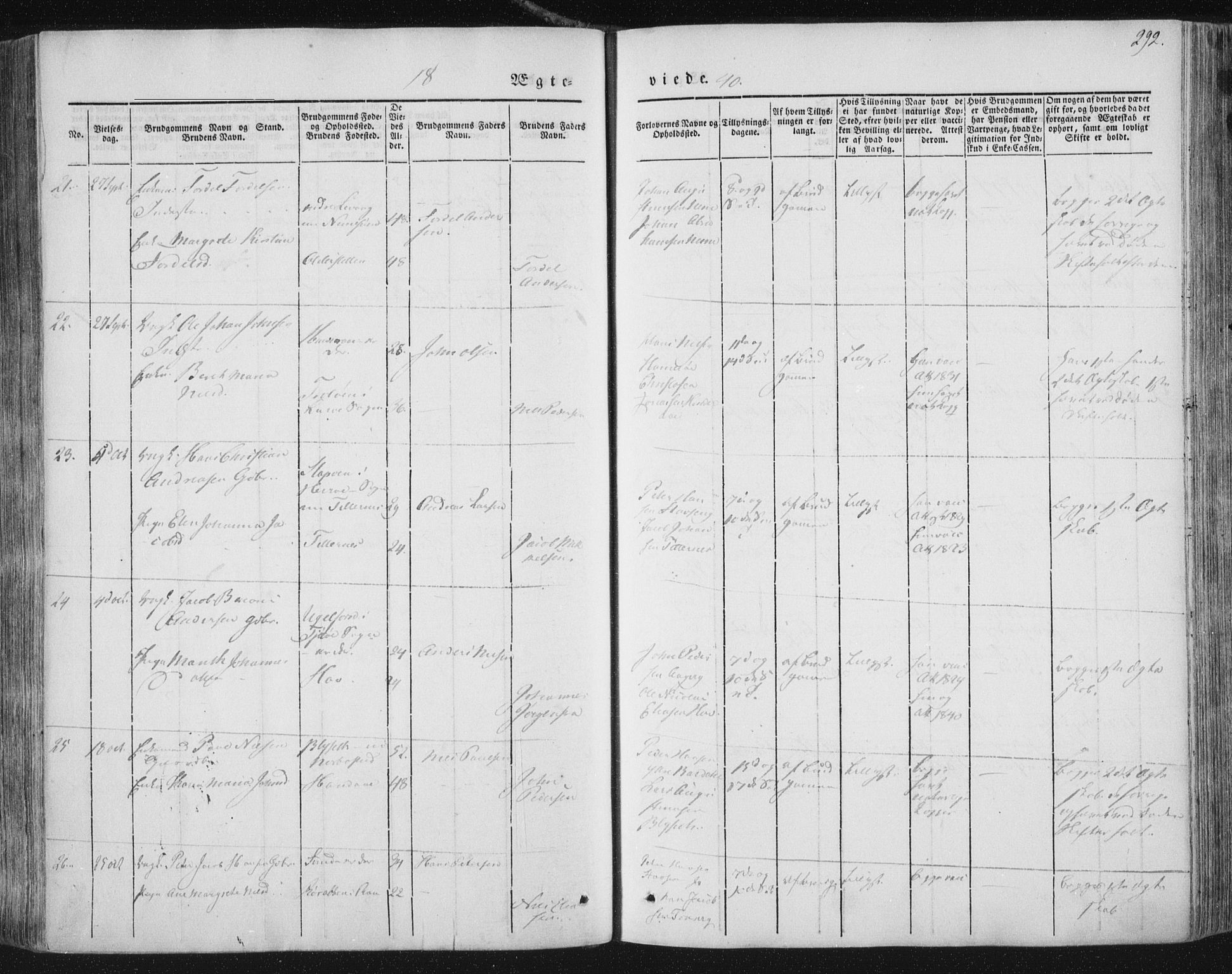 Ministerialprotokoller, klokkerbøker og fødselsregistre - Nordland, AV/SAT-A-1459/838/L0549: Ministerialbok nr. 838A07, 1840-1854, s. 292