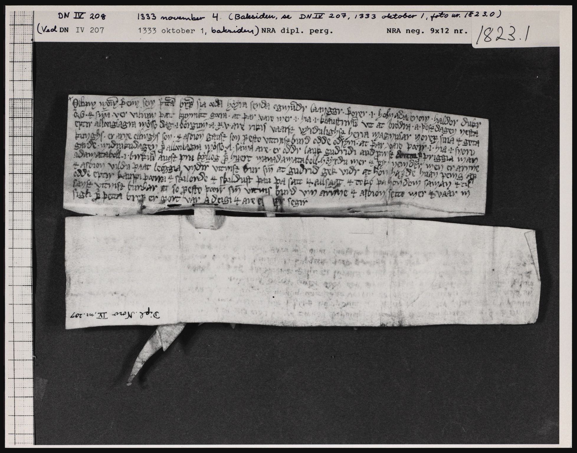 Riksarkivets diplomsamling, AV/RA-EA-5965/F01/F01a/L0031: Dokumenter, 1333, s. 2