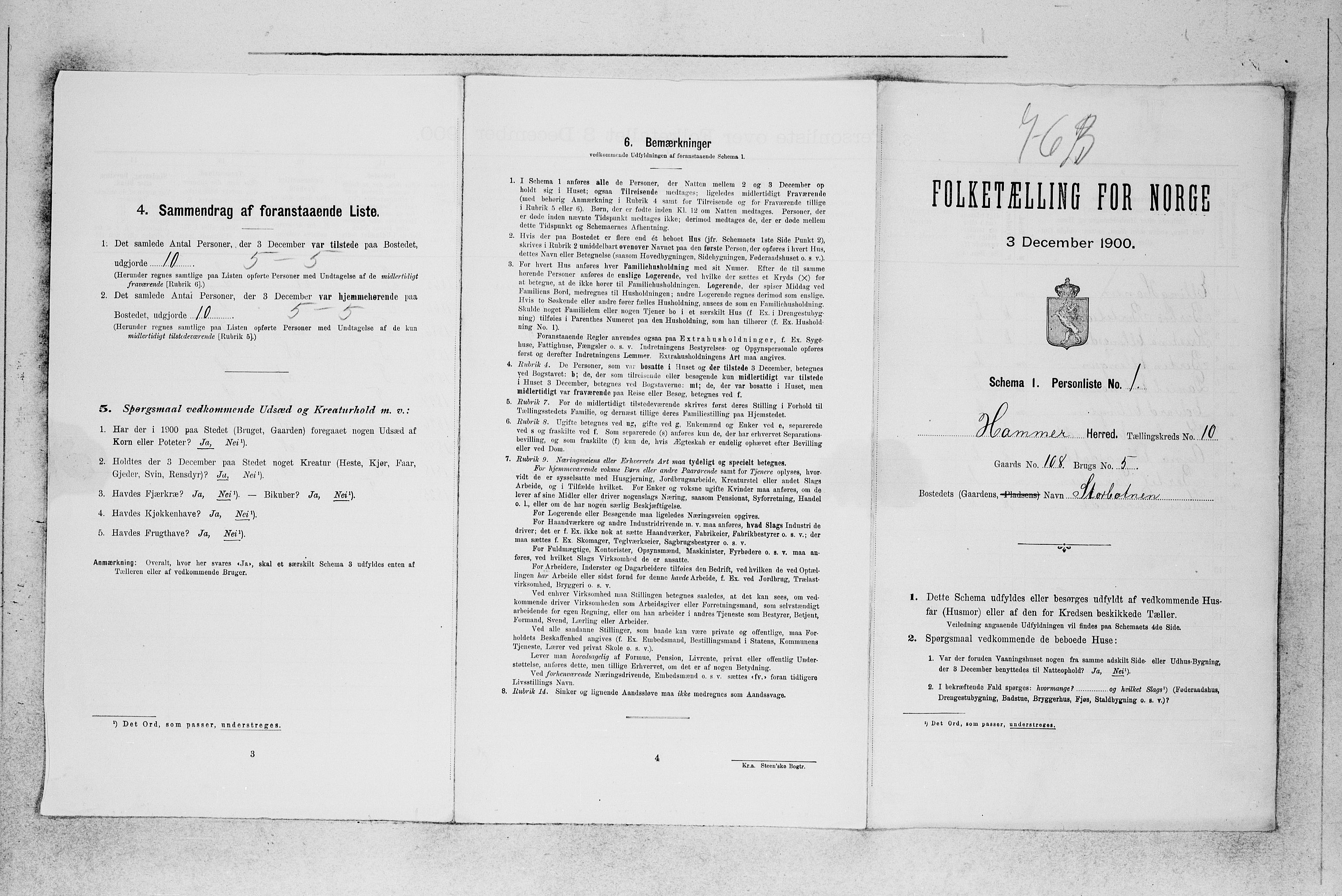 SAB, Folketelling 1900 for 1254 Hamre herred, 1900, s. 806