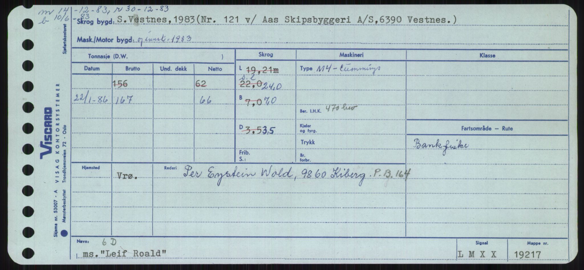 Sjøfartsdirektoratet med forløpere, Skipsmålingen, RA/S-1627/H/Ha/L0003/0002: Fartøy, Hilm-Mar / Fartøy, Kom-Mar, s. 371