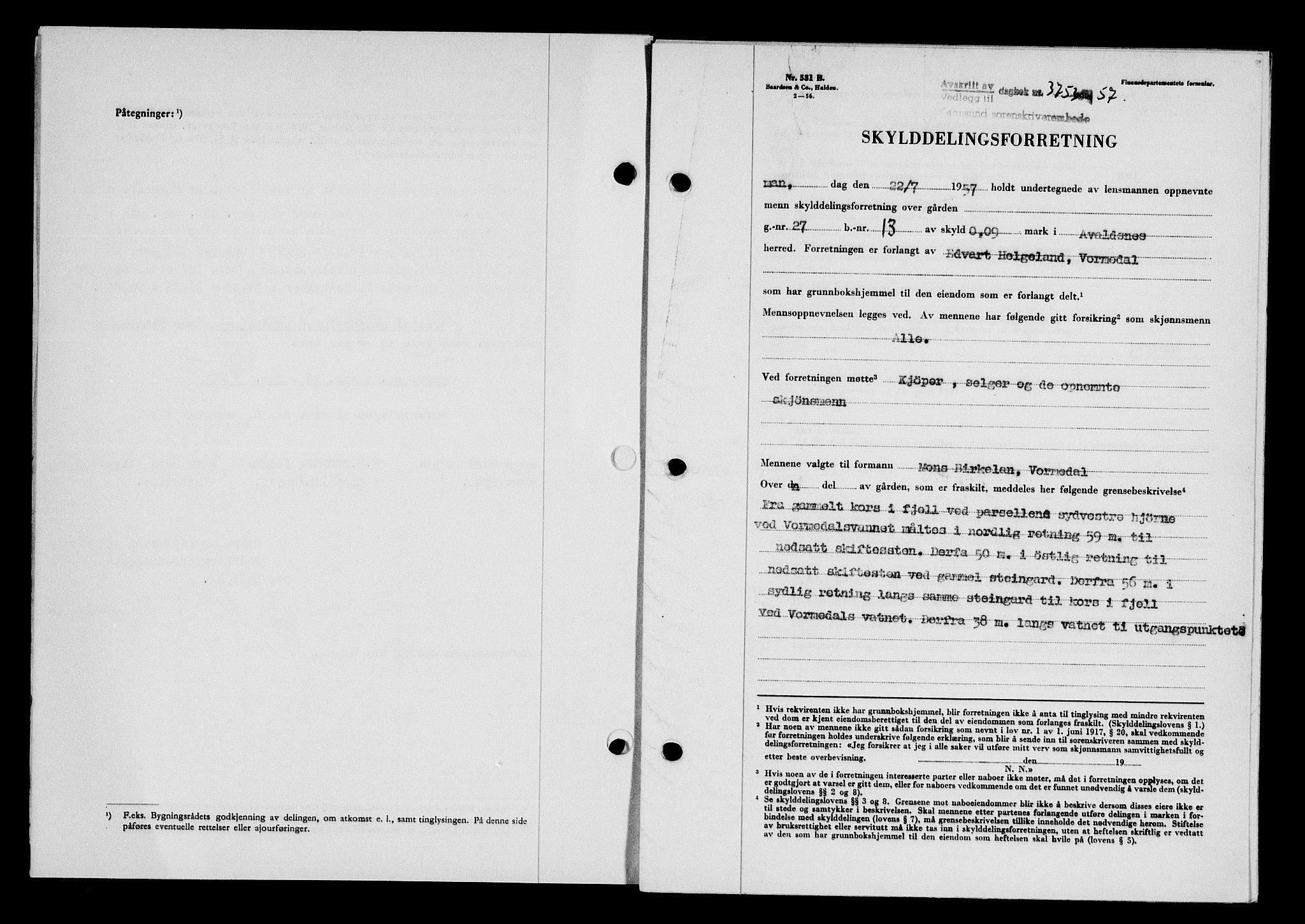 Karmsund sorenskriveri, SAST/A-100311/01/II/IIB/L0127: Pantebok nr. 107A, 1957-1958, Dagboknr: 3753/1957