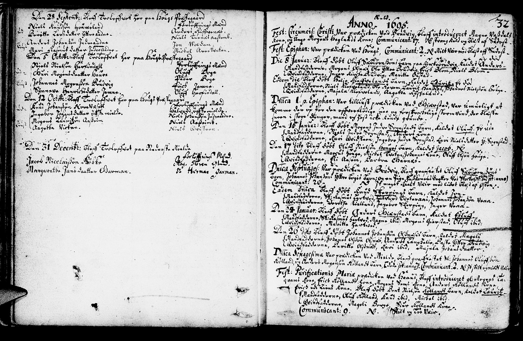 Haus sokneprestembete, AV/SAB-A-75601/H/Haa: Ministerialbok nr. A 1, 1691-1712, s. 32