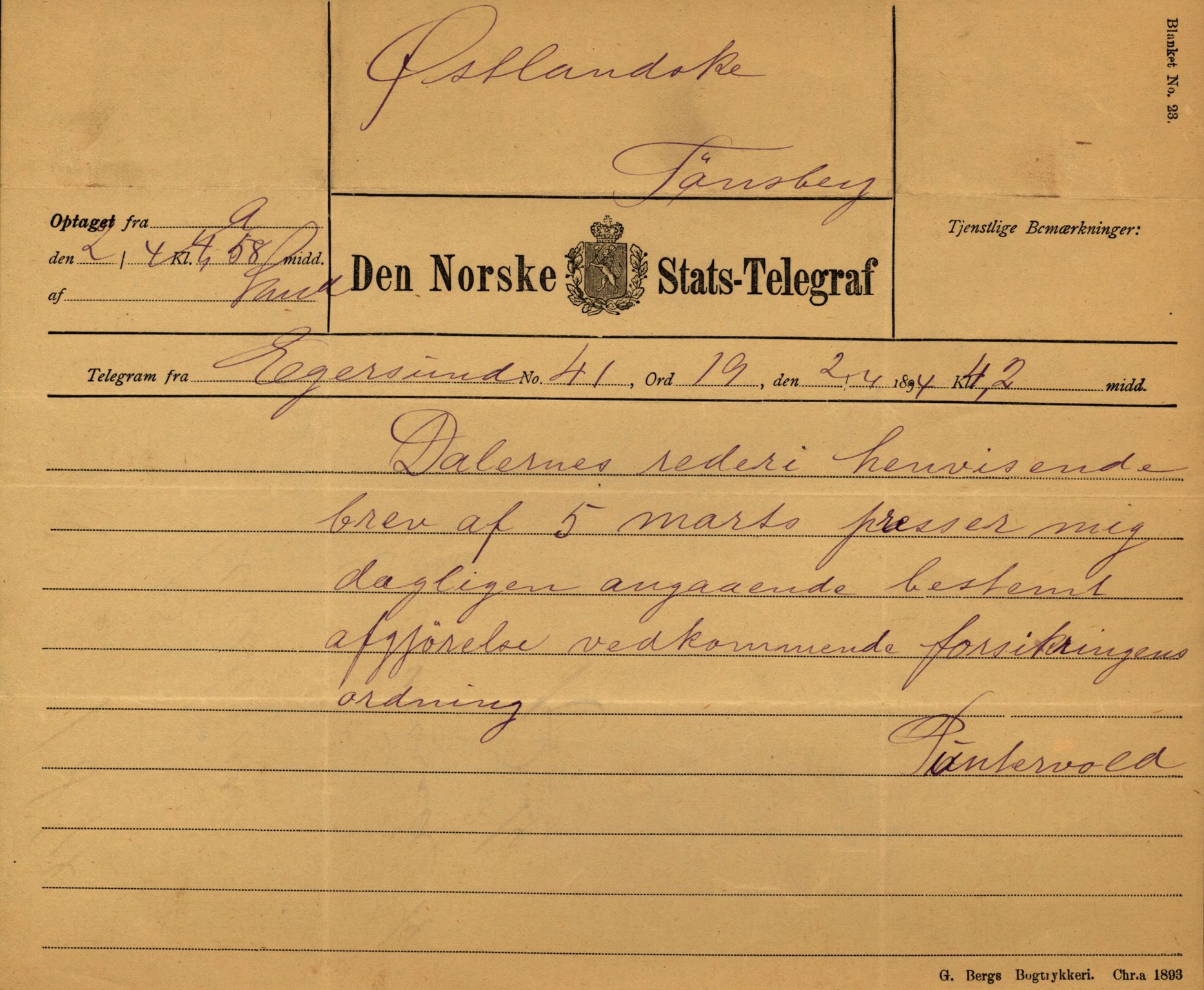 Pa 63 - Østlandske skibsassuranceforening, VEMU/A-1079/G/Ga/L0030/0008: Havaridokumenter / Skjoldmoen, Dalerne, Union, 1894, s. 54
