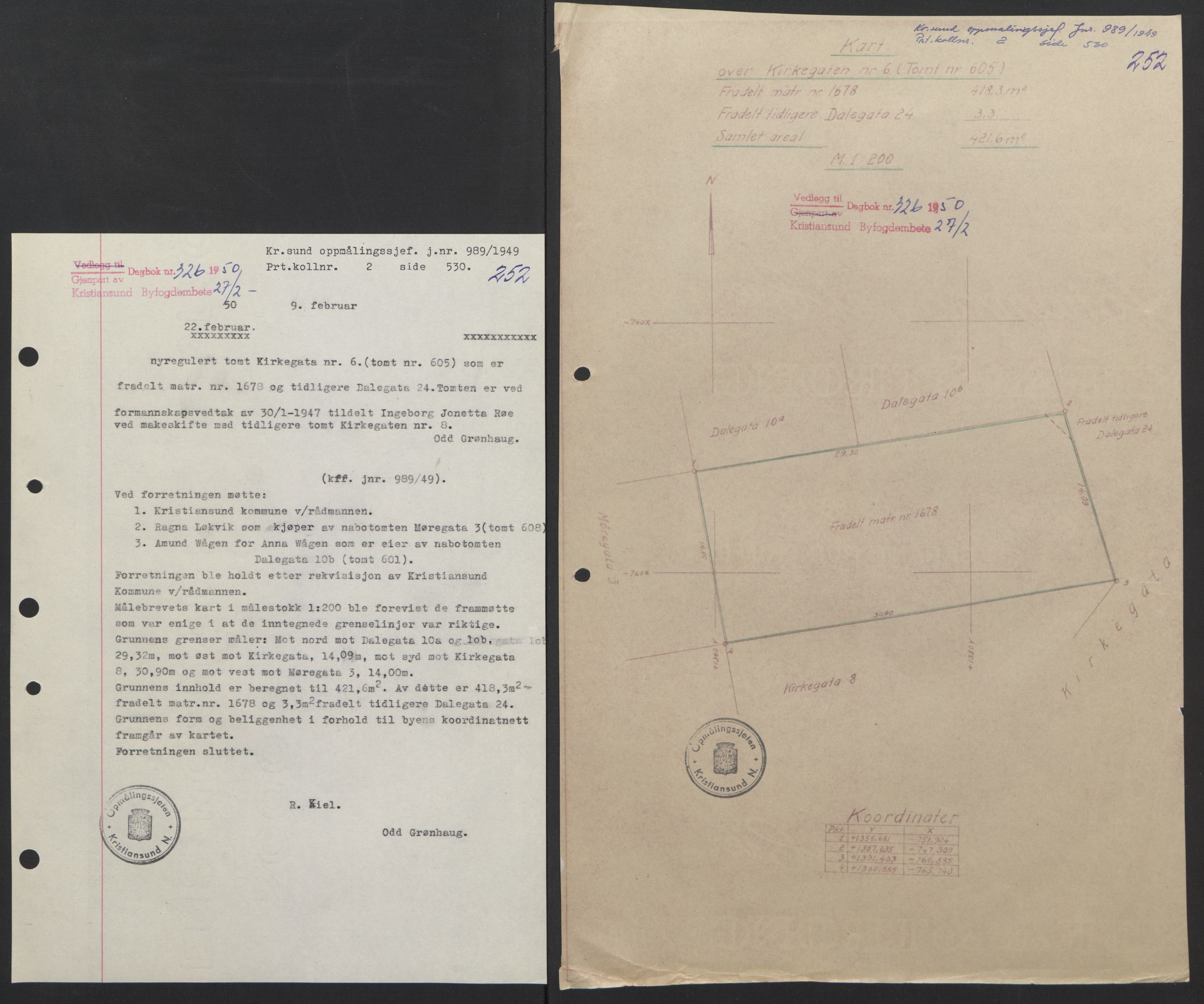 Kristiansund byfogd, AV/SAT-A-4587/A/27: Pantebok nr. 42, 1947-1950, Dagboknr: 326/1950