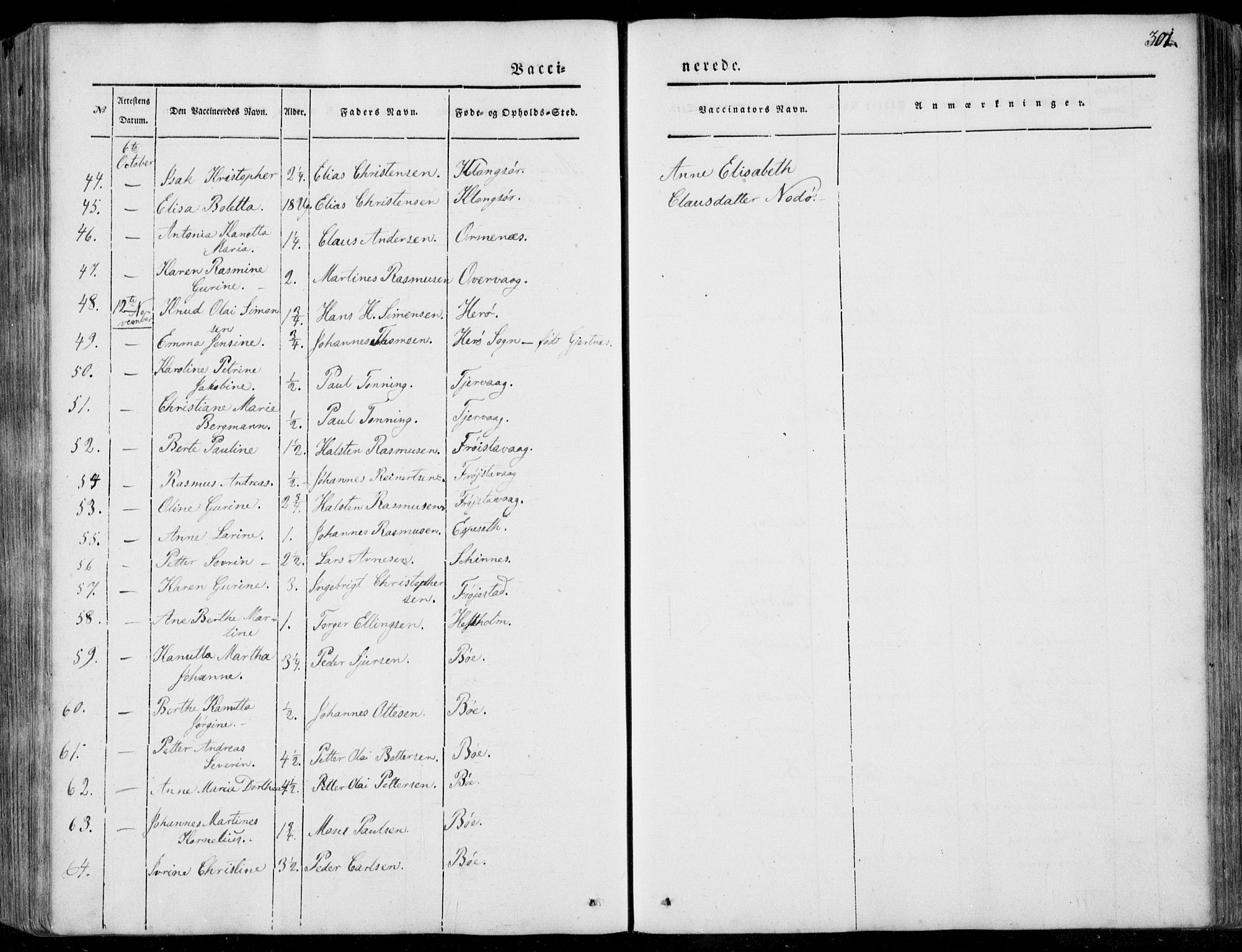 Ministerialprotokoller, klokkerbøker og fødselsregistre - Møre og Romsdal, AV/SAT-A-1454/507/L0070: Ministerialbok nr. 507A05, 1842-1873, s. 301