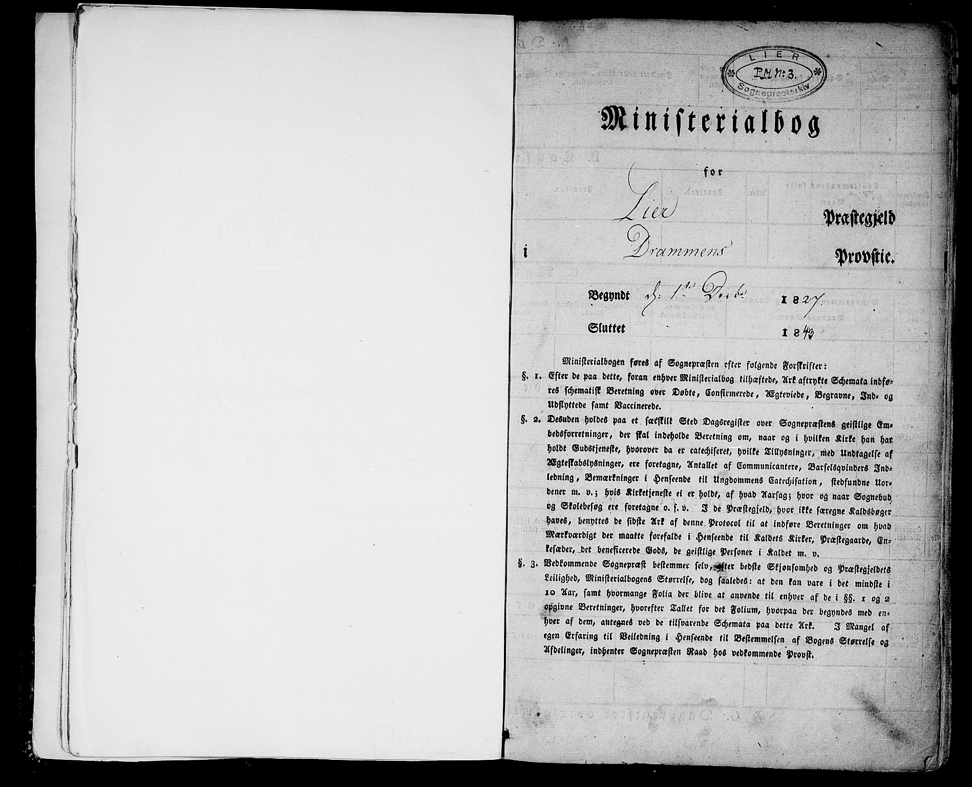 Lier kirkebøker, AV/SAKO-A-230/F/Fa/L0010: Ministerialbok nr. I 10, 1827-1843