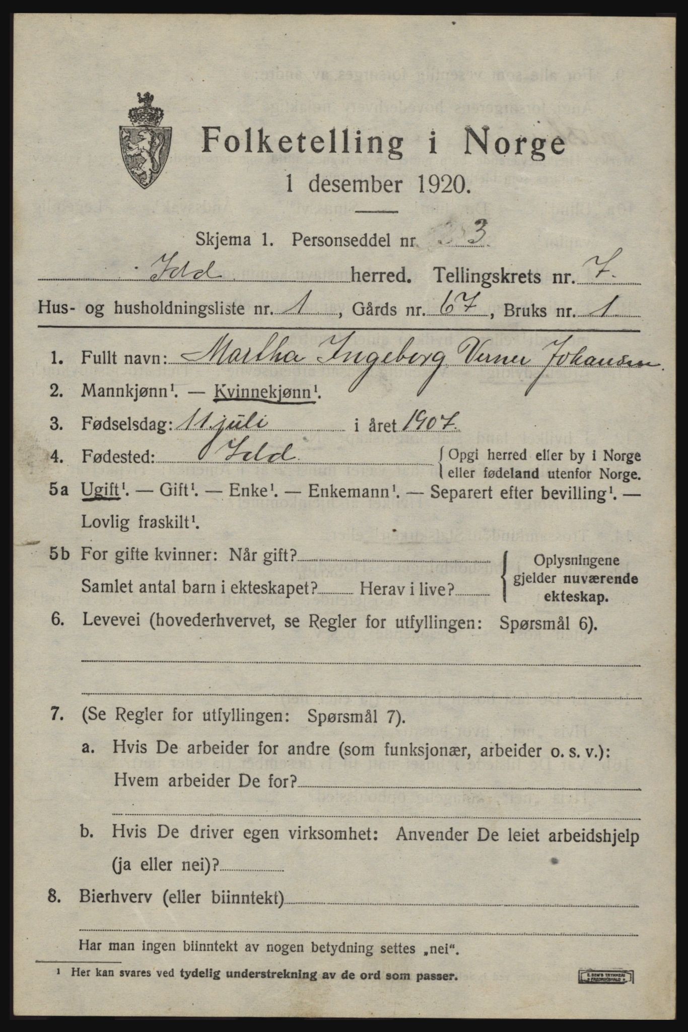 SAO, Folketelling 1920 for 0117 Idd herred, 1920, s. 8621