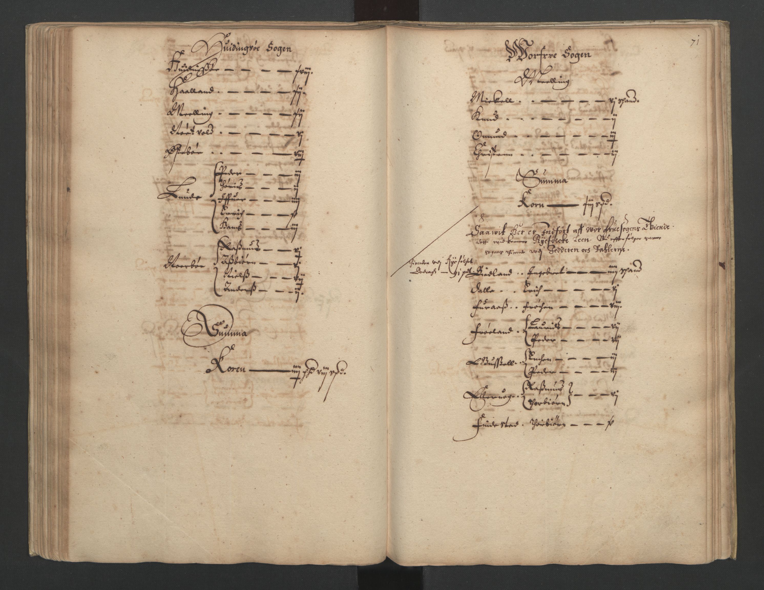 Rentekammeret inntil 1814, Realistisk ordnet avdeling, RA/EA-4070/L/L0023/0002: Stavanger lagdømme: / [B]: Kronens jordebok., 1661, s. 70b-71a