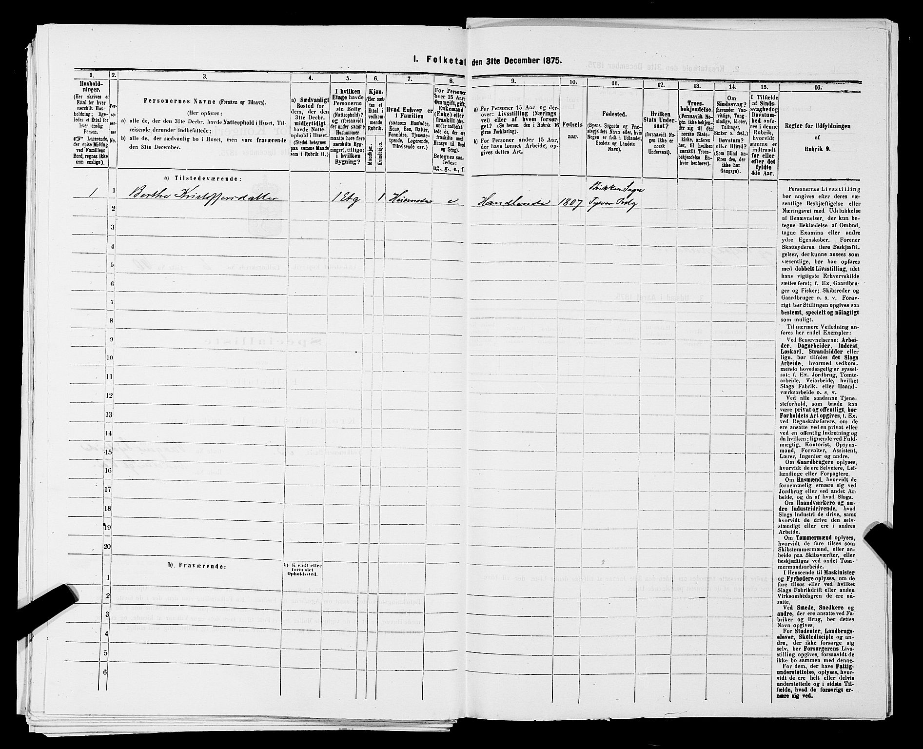 SAST, Folketelling 1875 for 1105B Avaldsnes prestegjeld, Kopervik ladested, 1875, s. 119