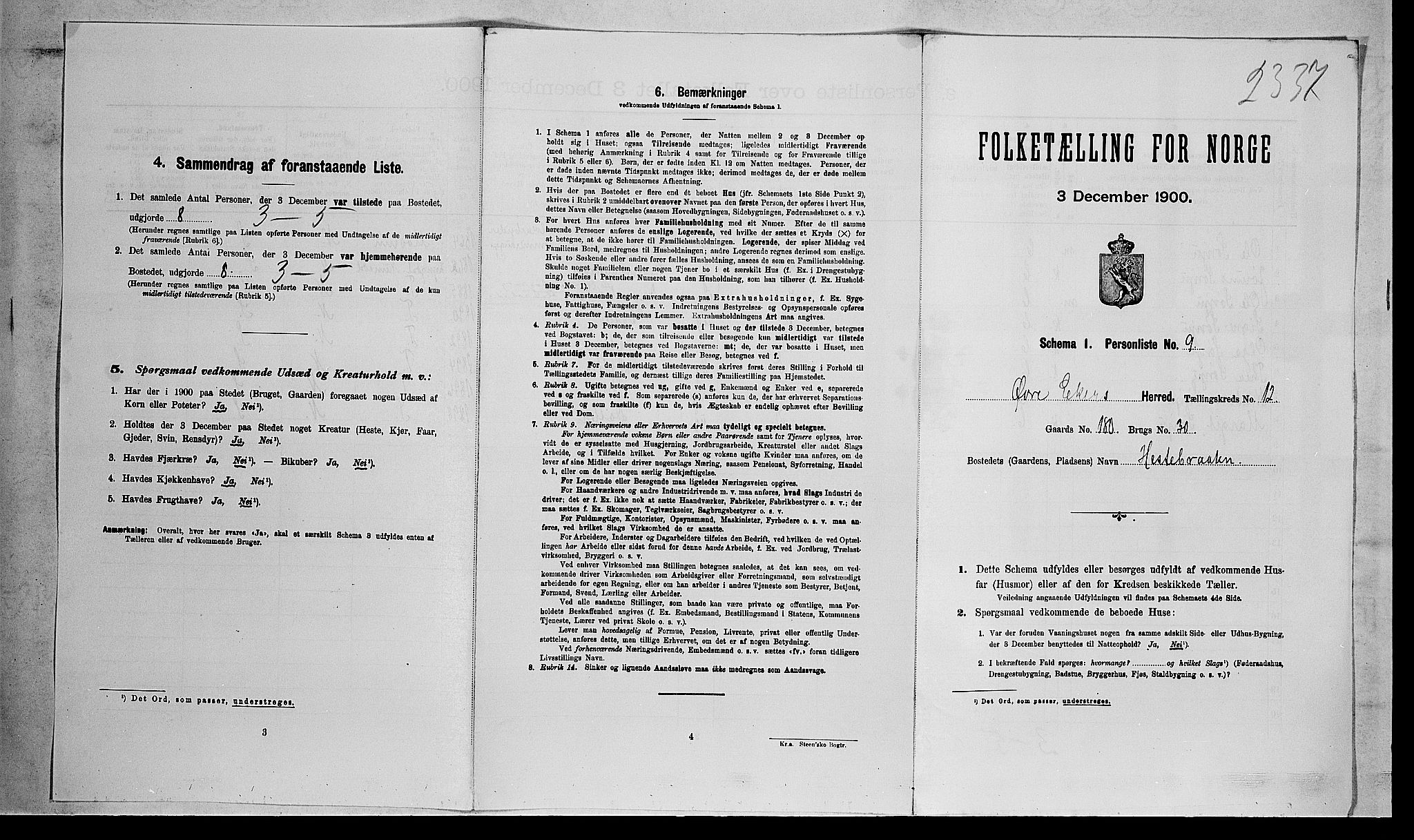 RA, Folketelling 1900 for 0624 Øvre Eiker herred, 1900, s. 2197