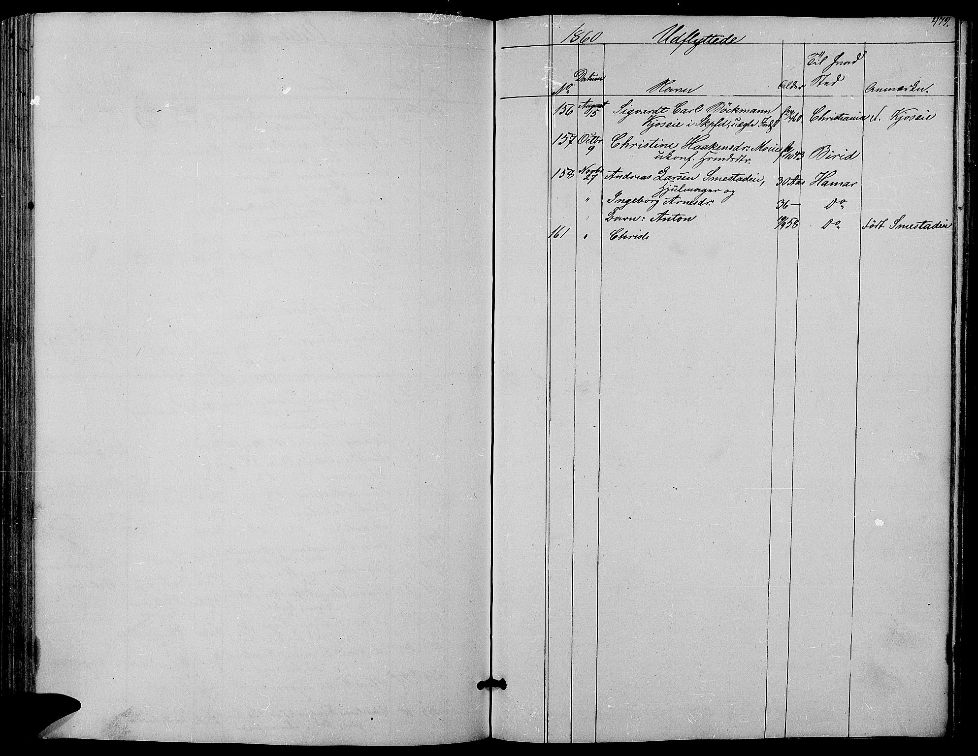 Ringsaker prestekontor, AV/SAH-PREST-014/L/La/L0006: Klokkerbok nr. 6, 1851-1860, s. 479