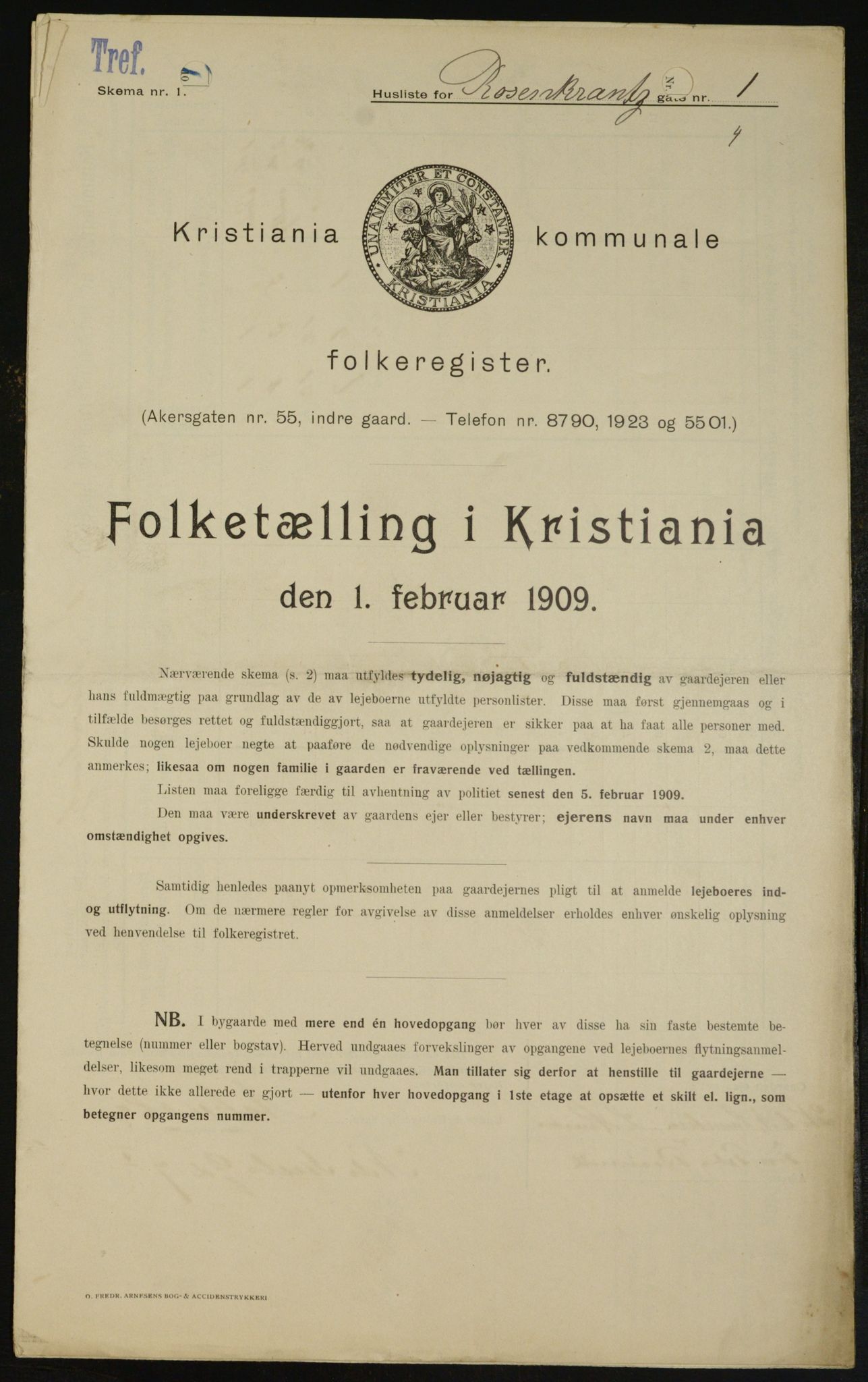 OBA, Kommunal folketelling 1.2.1909 for Kristiania kjøpstad, 1909, s. 75947