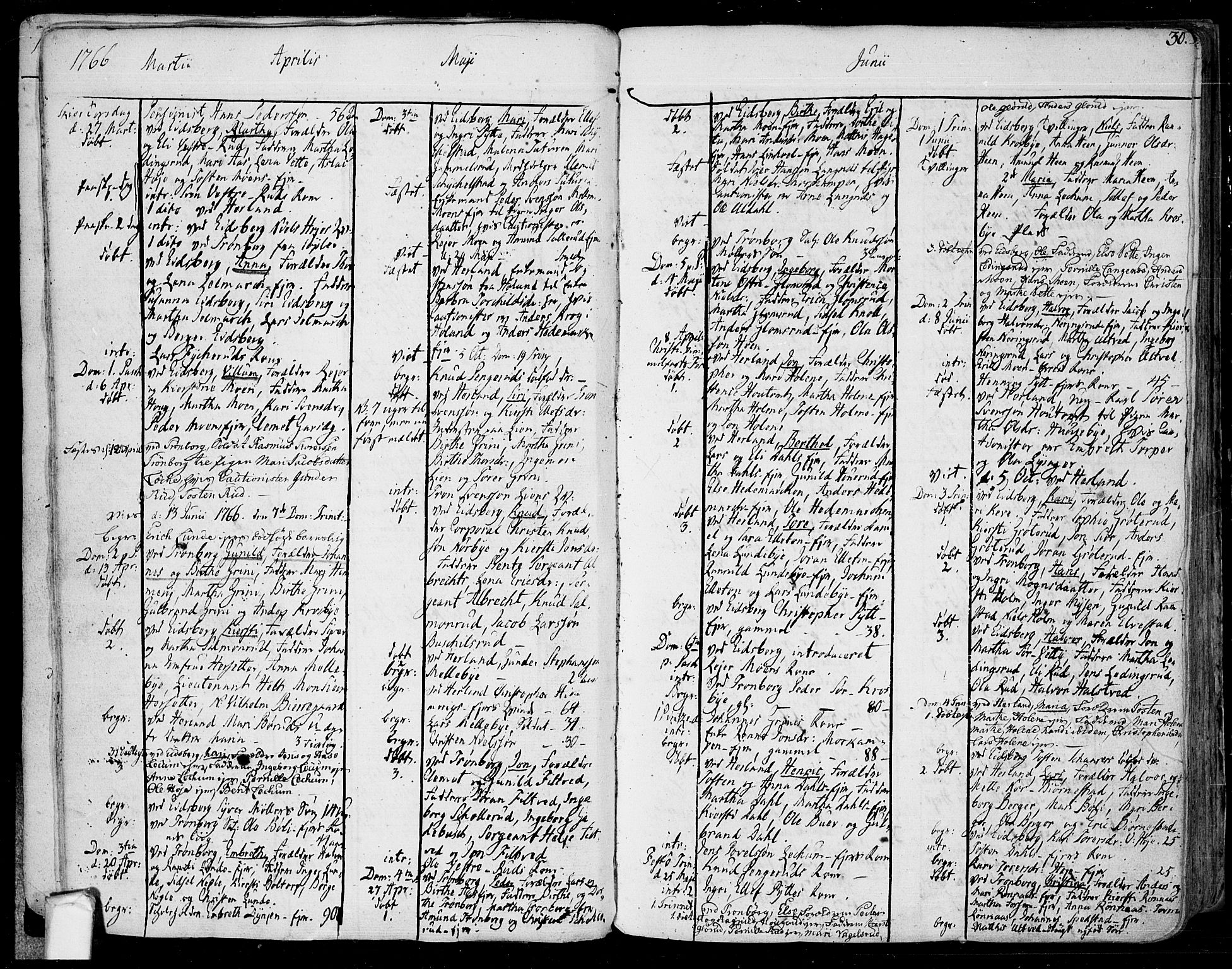Eidsberg prestekontor Kirkebøker, SAO/A-10905/F/Fa/L0004: Ministerialbok nr. I 4, 1759-1788, s. 30