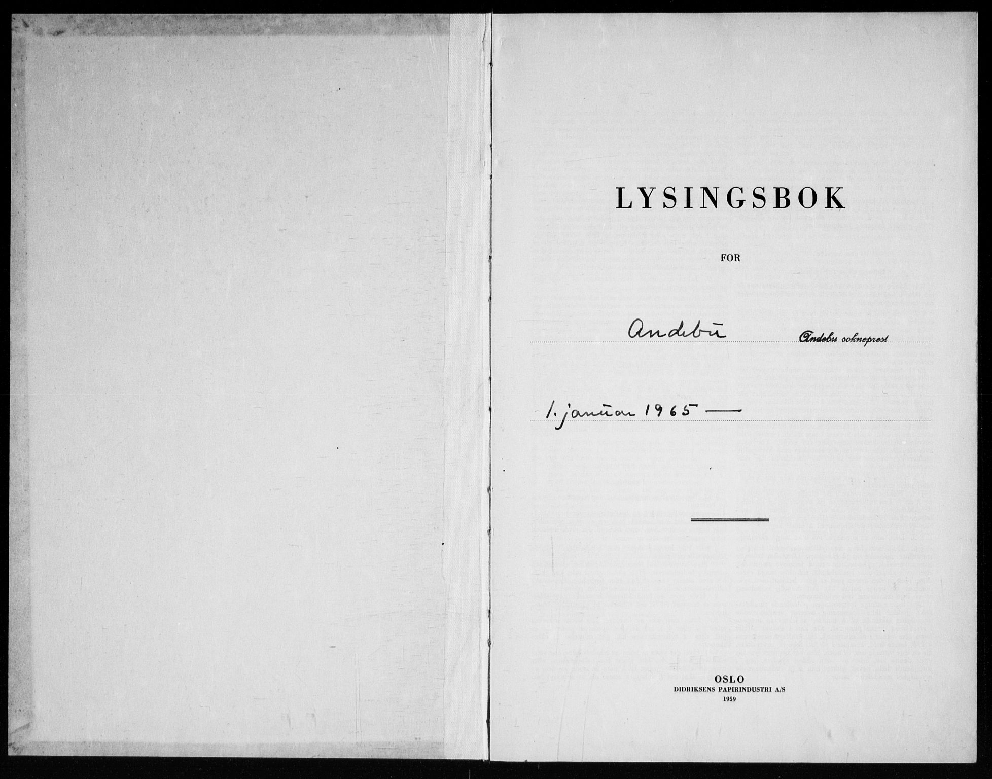 Andebu kirkebøker, AV/SAKO-A-336/H/Ha/L0002: Lysningsprotokoll nr. 2, 1965-1969