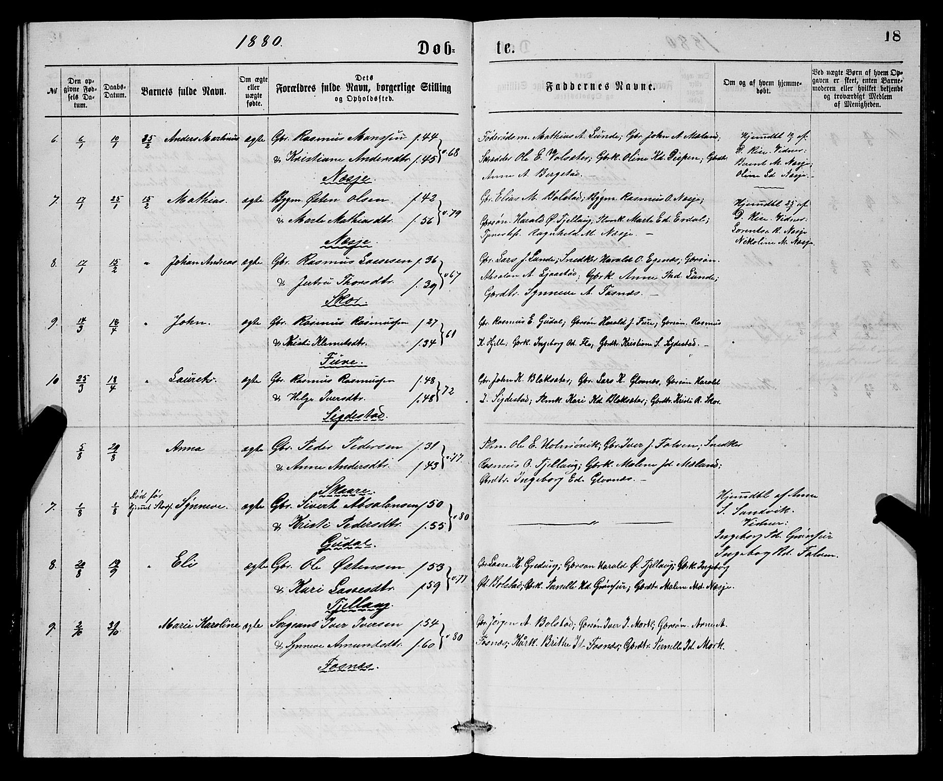 Stryn Sokneprestembete, AV/SAB-A-82501: Klokkerbok nr. C 2, 1877-1881, s. 18