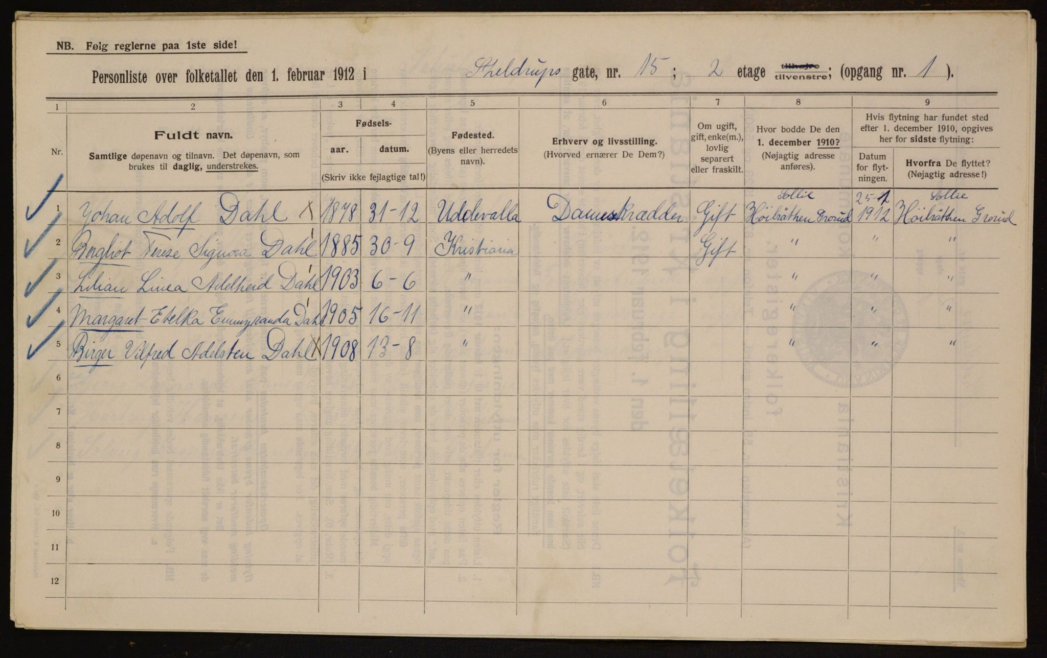 OBA, Kommunal folketelling 1.2.1912 for Kristiania, 1912, s. 96294