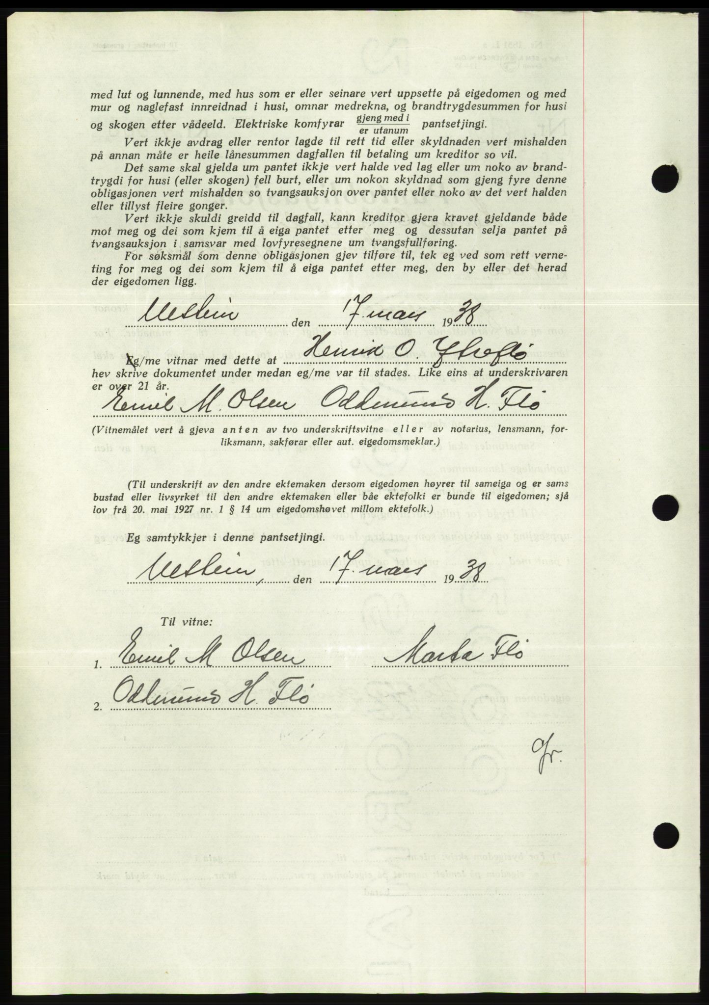 Søre Sunnmøre sorenskriveri, AV/SAT-A-4122/1/2/2C/L0065: Pantebok nr. 59, 1938-1938, Dagboknr: 377/1938