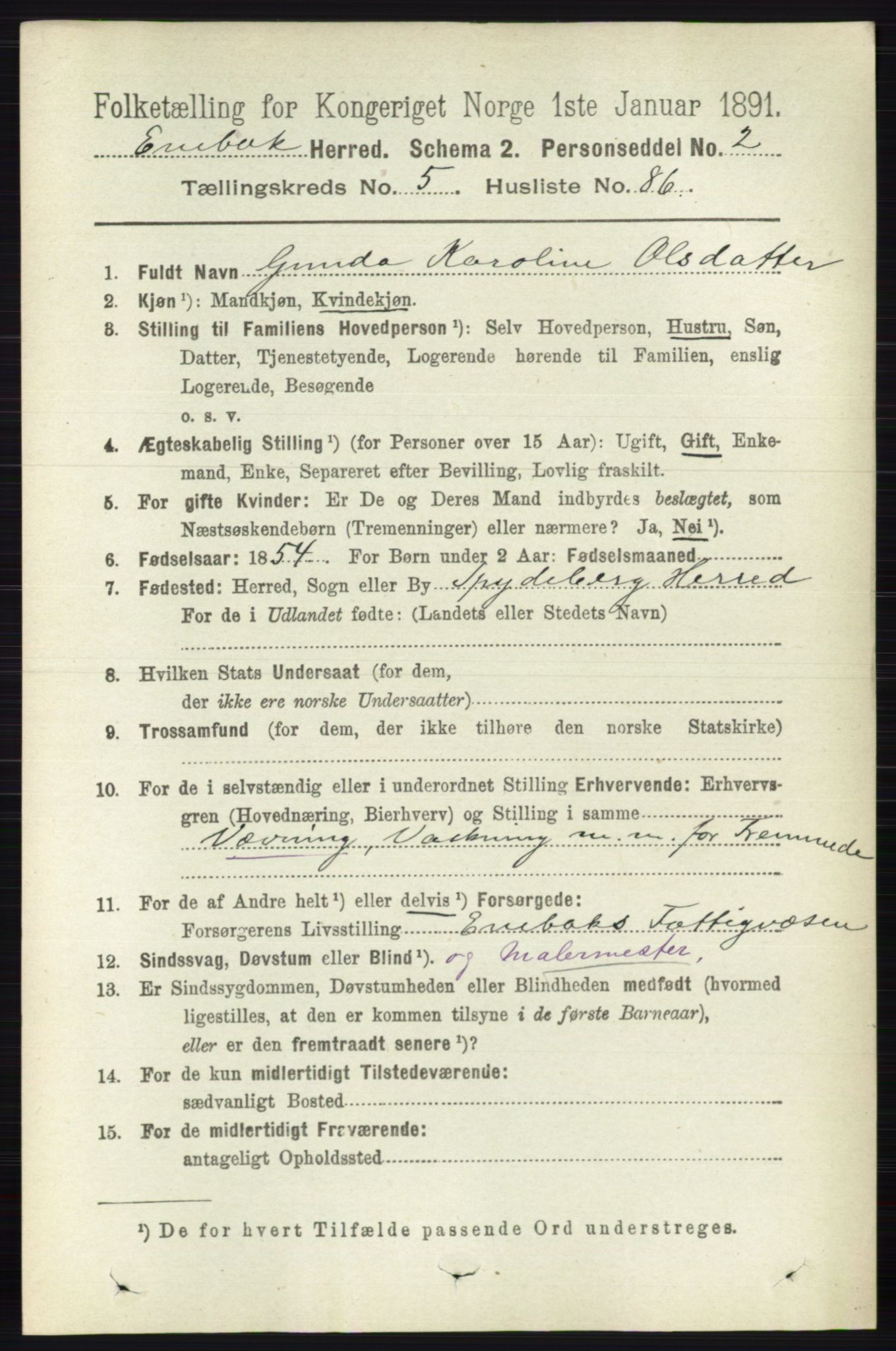 RA, Folketelling 1891 for 0229 Enebakk herred, 1891, s. 2514