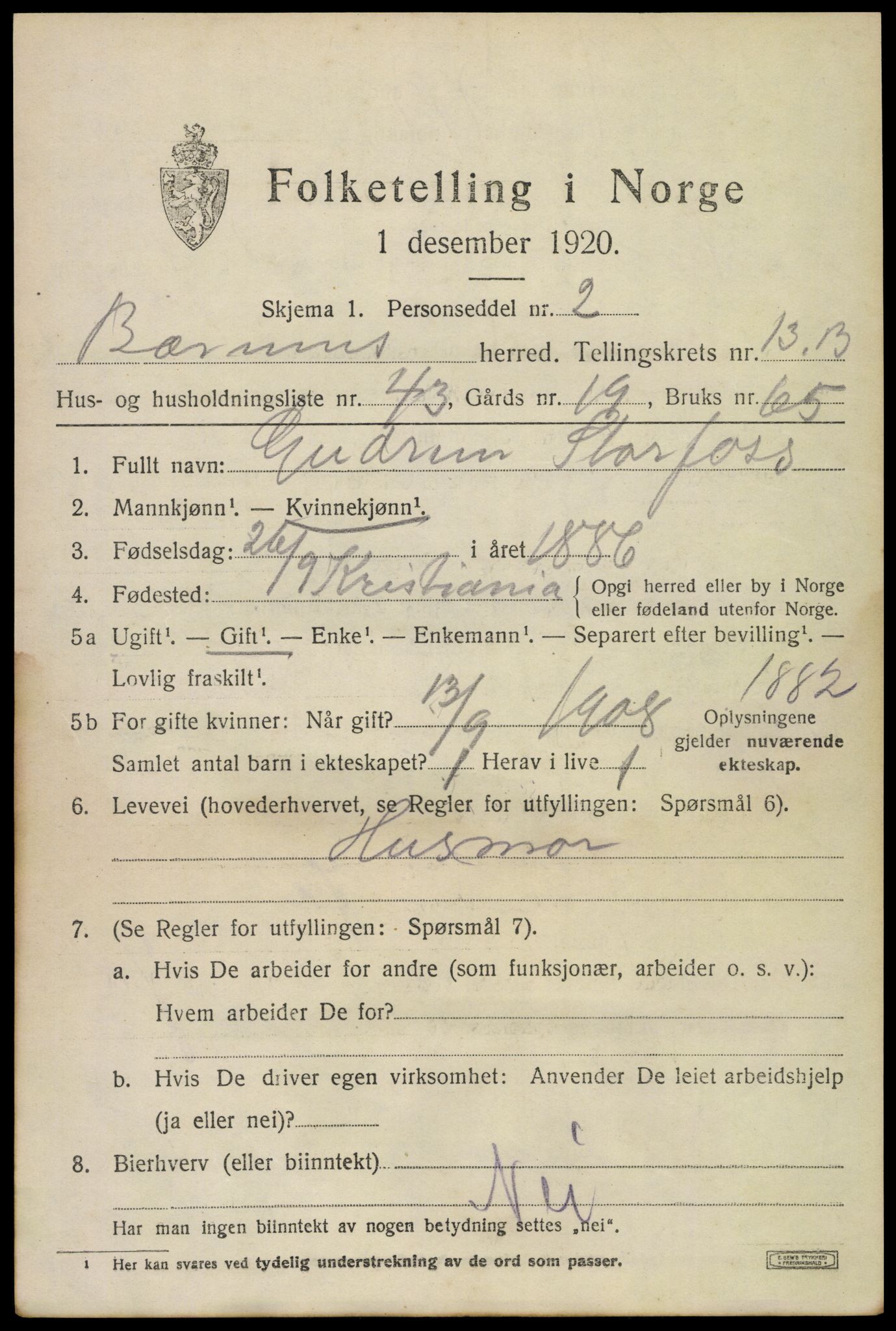 SAO, Folketelling 1920 for 0219 Bærum herred, 1920, s. 34882