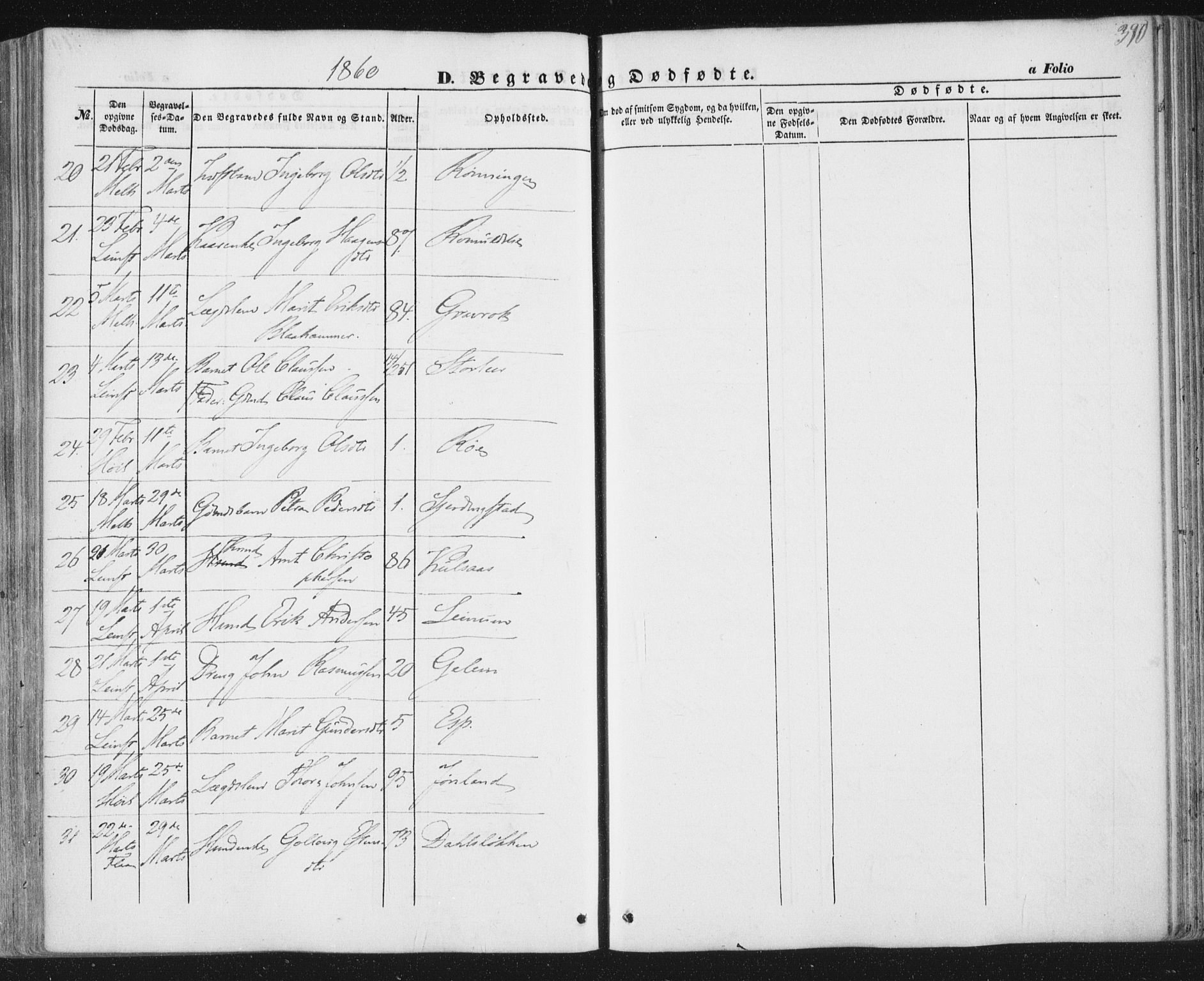 Ministerialprotokoller, klokkerbøker og fødselsregistre - Sør-Trøndelag, SAT/A-1456/691/L1076: Ministerialbok nr. 691A08, 1852-1861, s. 390