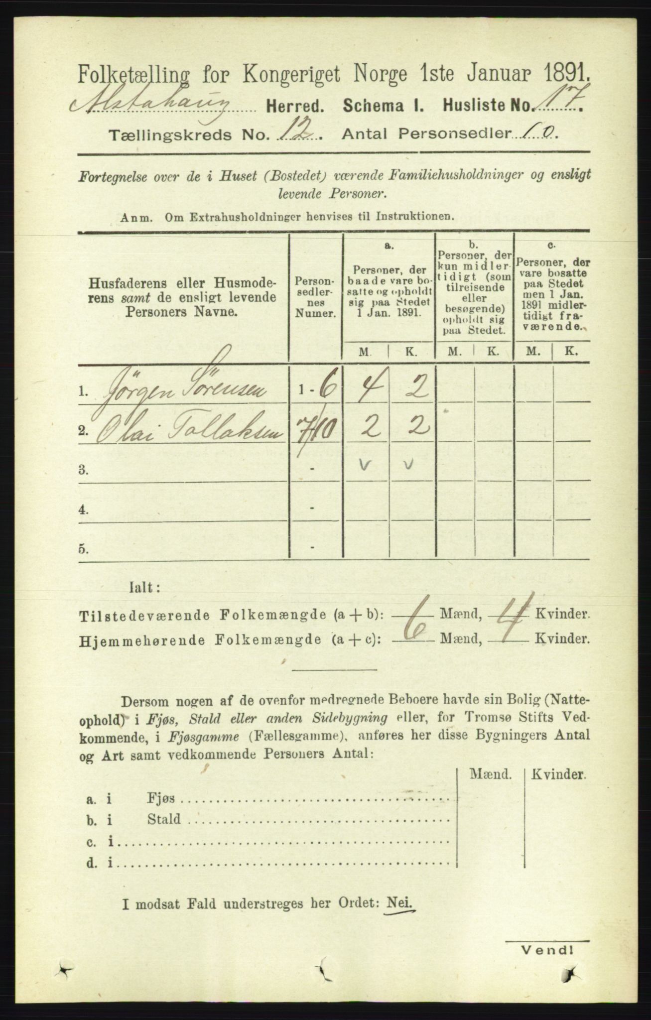 RA, Folketelling 1891 for 1820 Alstahaug herred, 1891, s. 4238