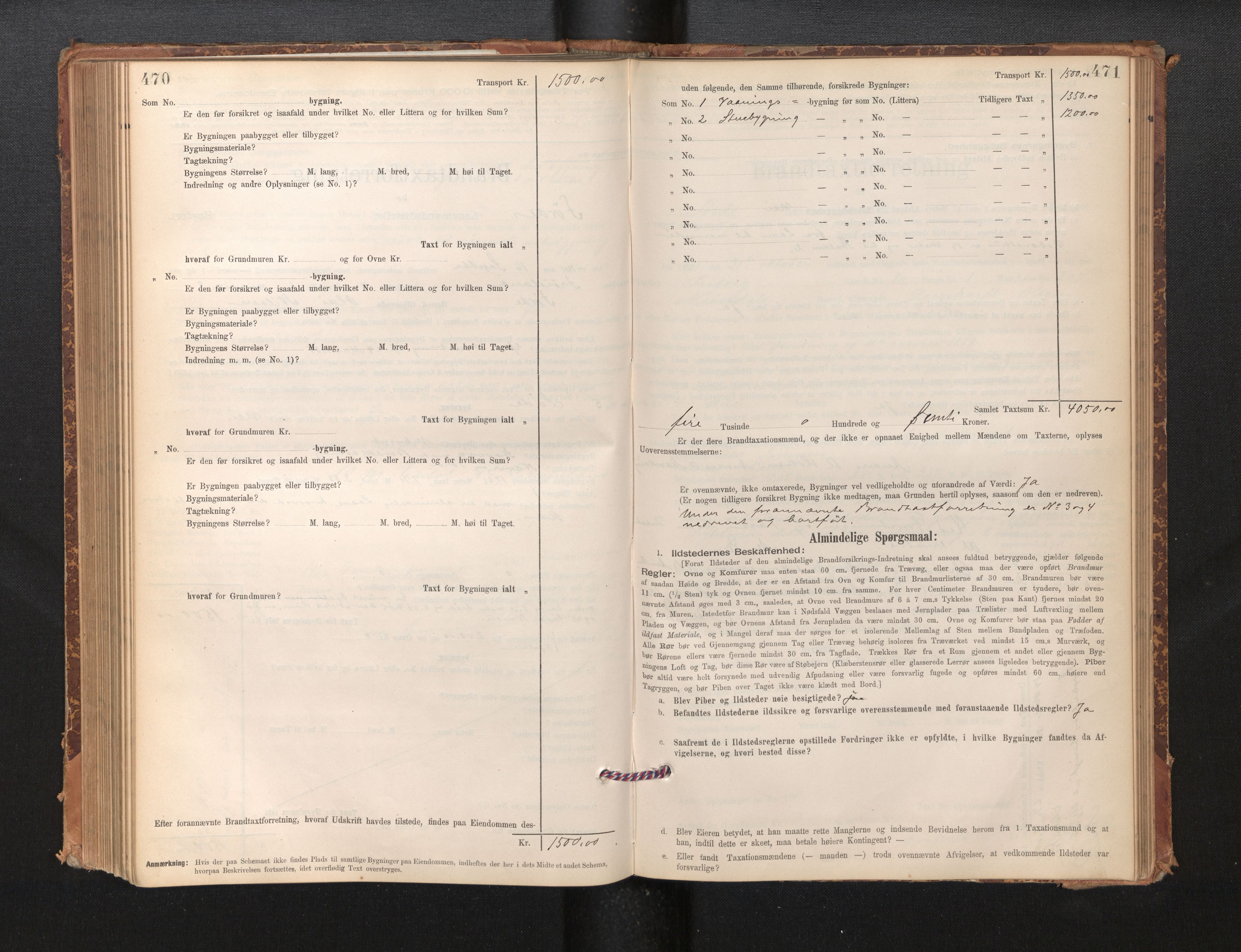Lensmannen i Førde, AV/SAB-A-27401/0012/L0008: Branntakstprotokoll, skjematakst, 1895-1922, s. 470-471