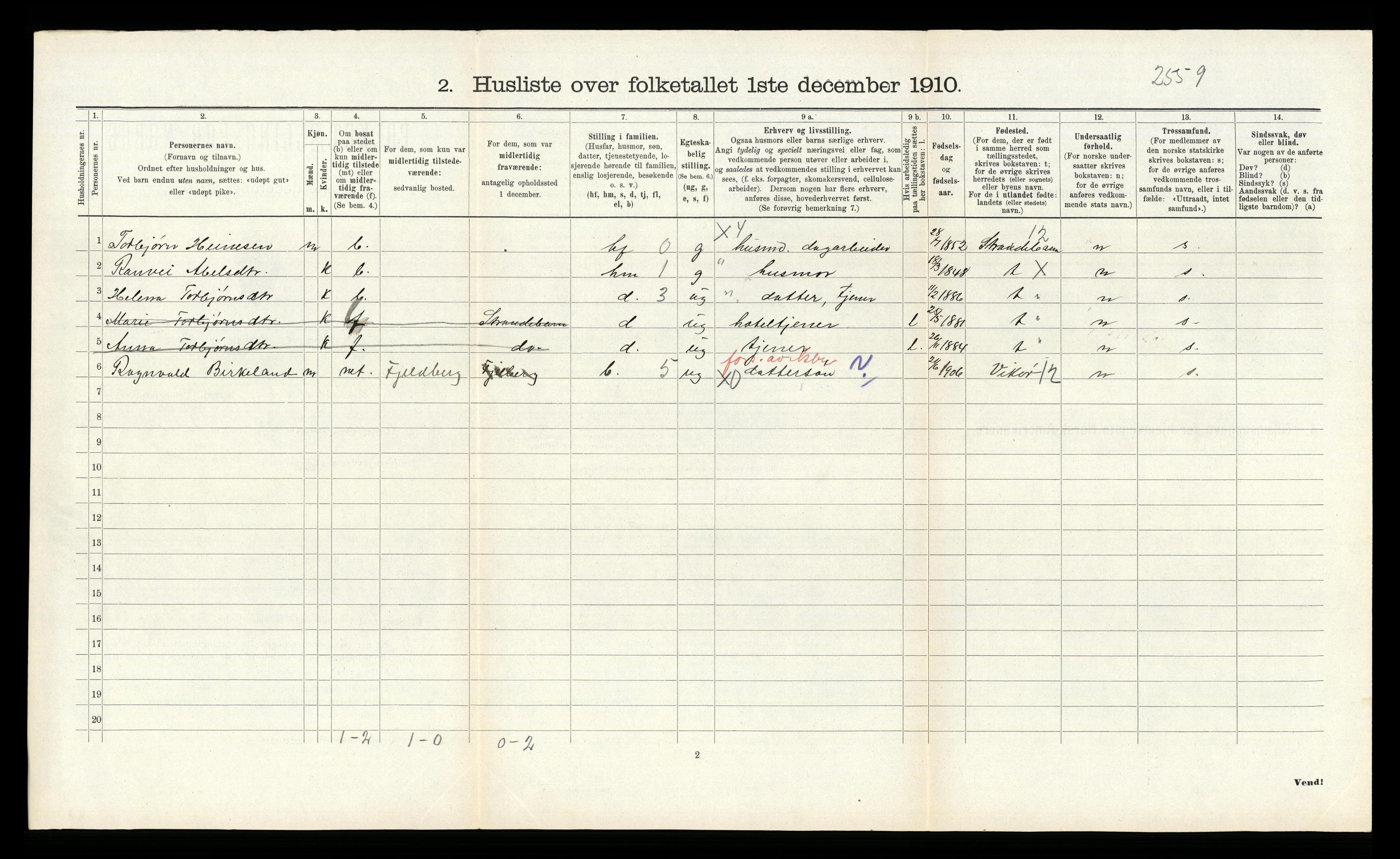 RA, Folketelling 1910 for 1225 Varaldsøy herred, 1910, s. 154