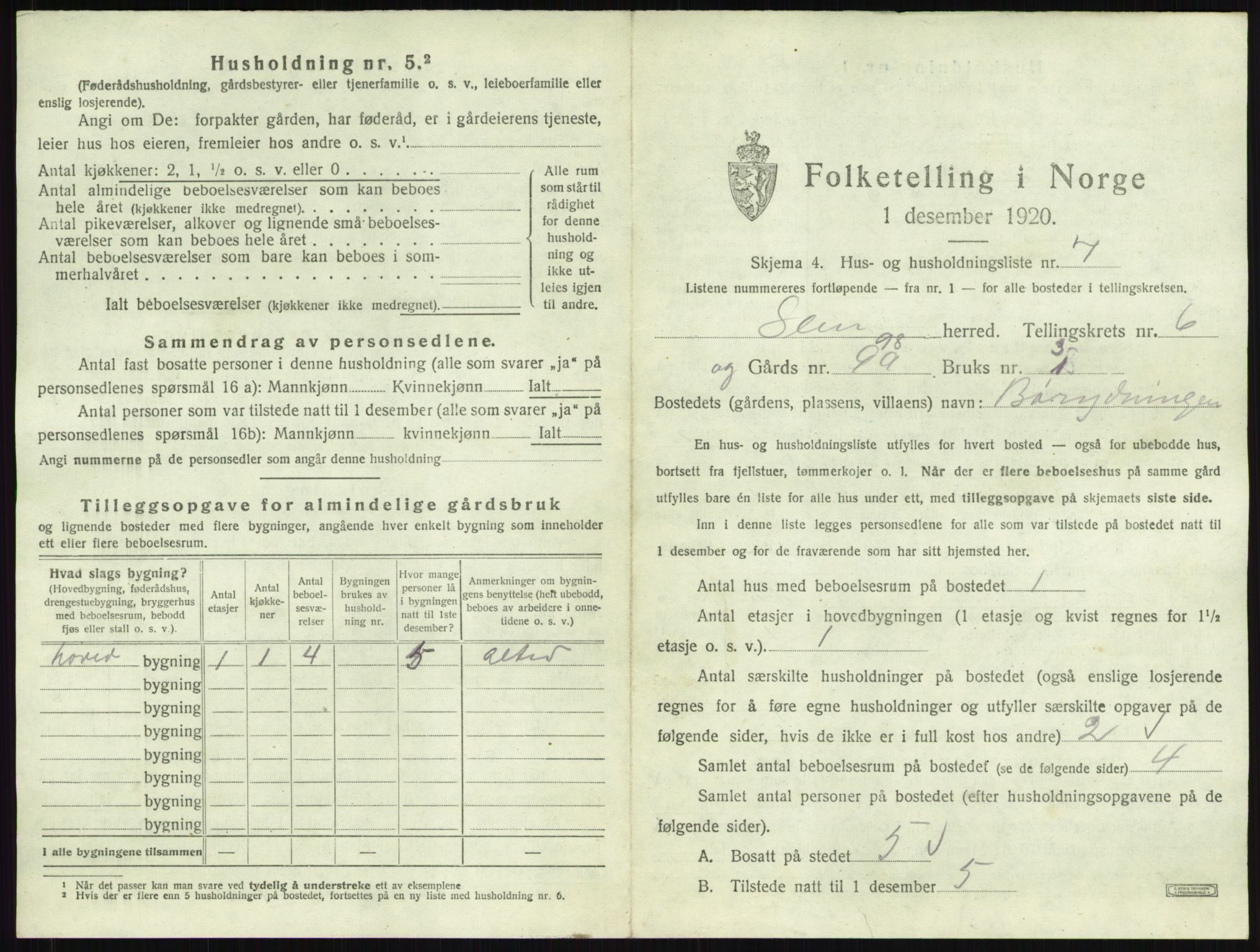SAKO, Folketelling 1920 for 0721 Sem herred, 1920, s. 1273