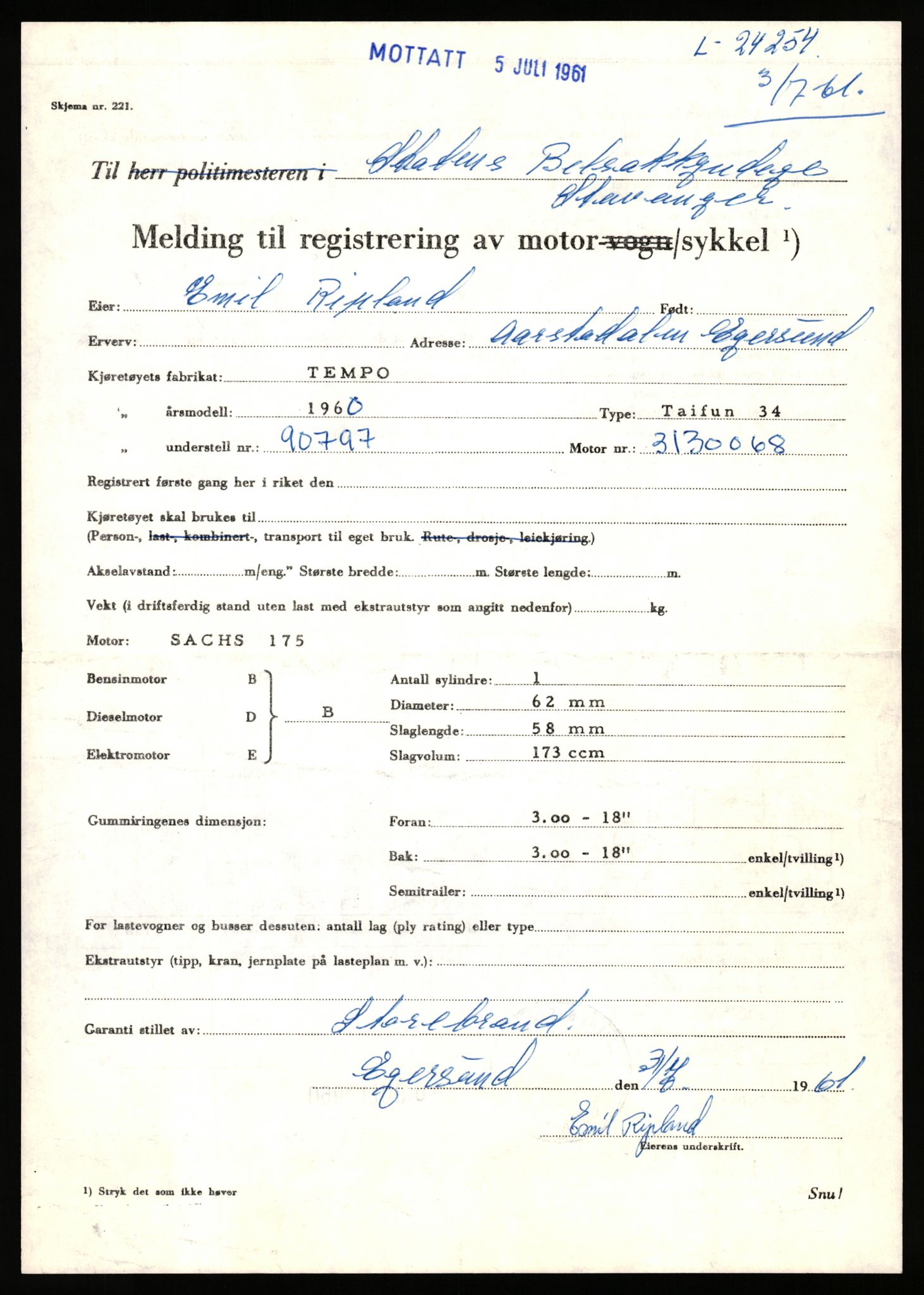 Stavanger trafikkstasjon, SAST/A-101942/0/F/L0041: L-24000 - L-24599, 1930-1971, s. 923