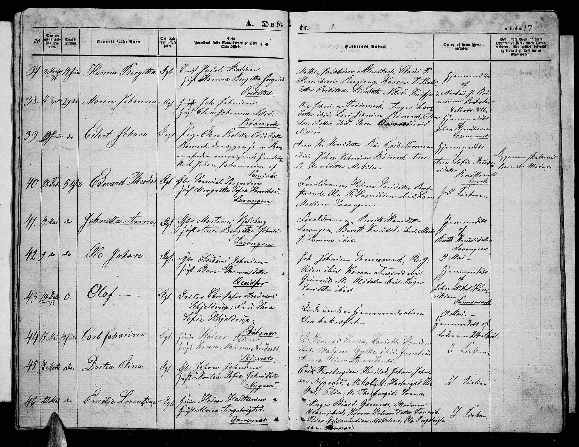 Trondenes sokneprestkontor, AV/SATØ-S-1319/H/Hb/L0007klokker: Klokkerbok nr. 7, 1855-1862, s. 17