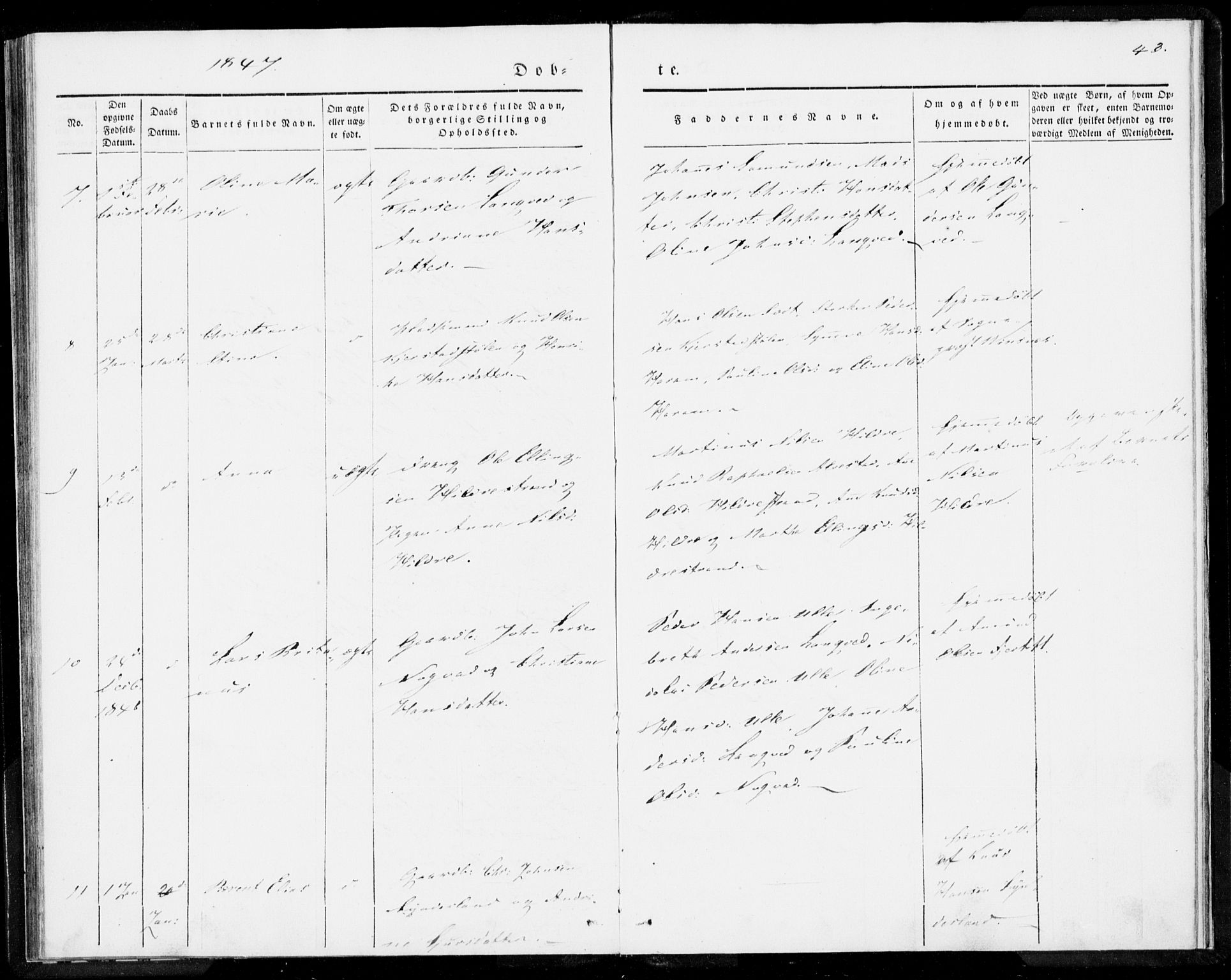 Ministerialprotokoller, klokkerbøker og fødselsregistre - Møre og Romsdal, AV/SAT-A-1454/536/L0496: Ministerialbok nr. 536A05, 1840-1847, s. 43