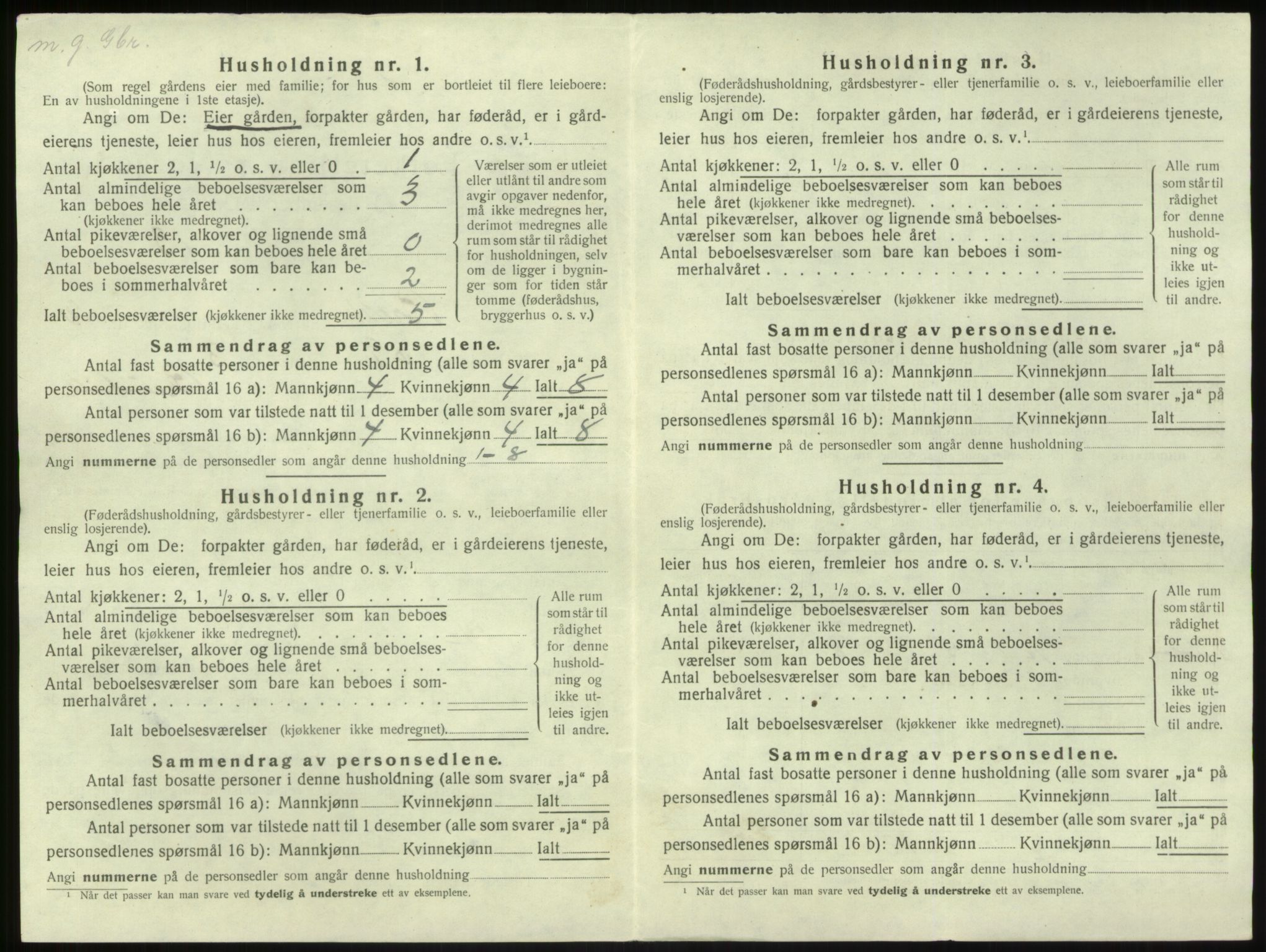 SAB, Folketelling 1920 for 1414 Brekke herred, 1920, s. 323