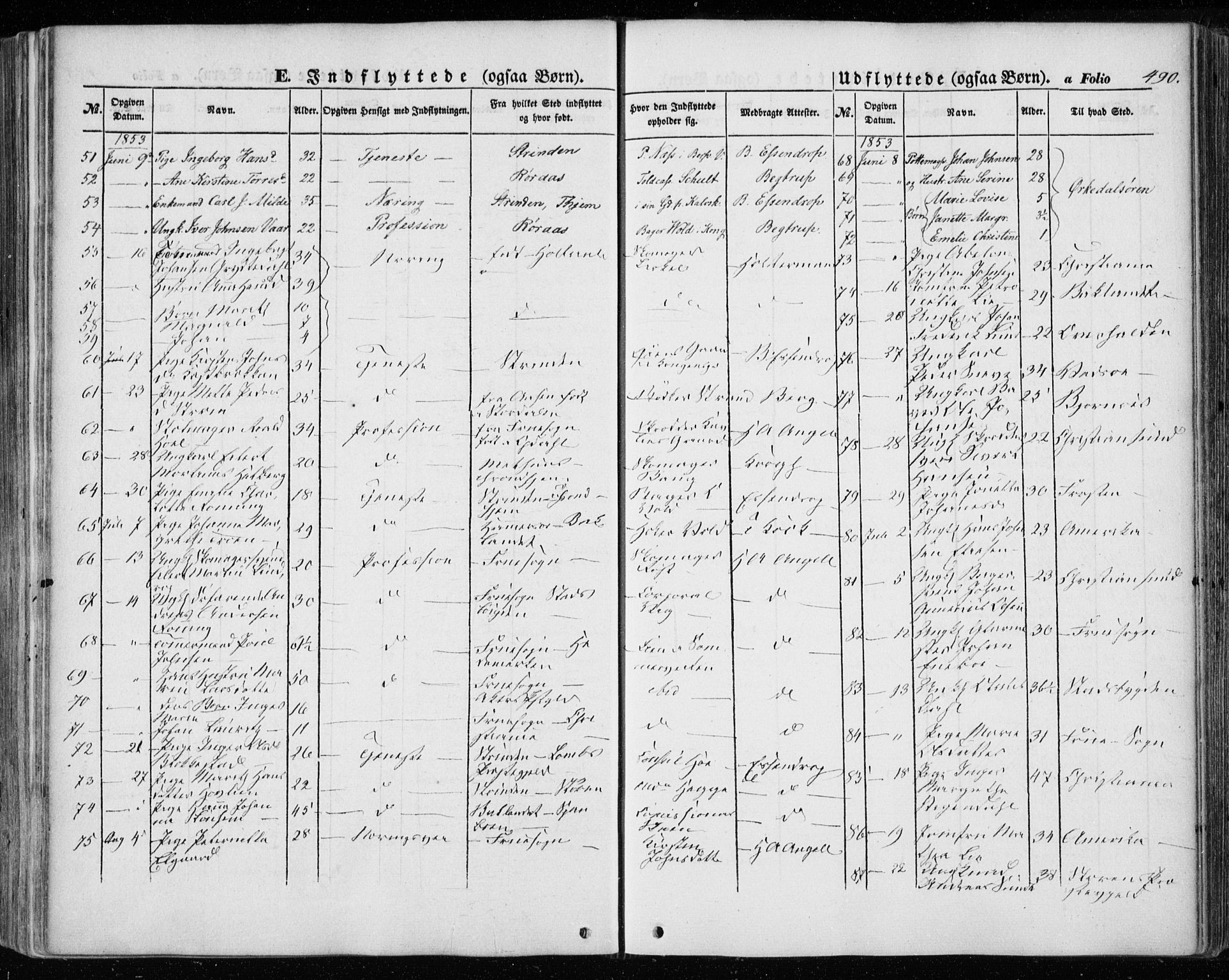 Ministerialprotokoller, klokkerbøker og fødselsregistre - Sør-Trøndelag, SAT/A-1456/601/L0051: Ministerialbok nr. 601A19, 1848-1857, s. 490