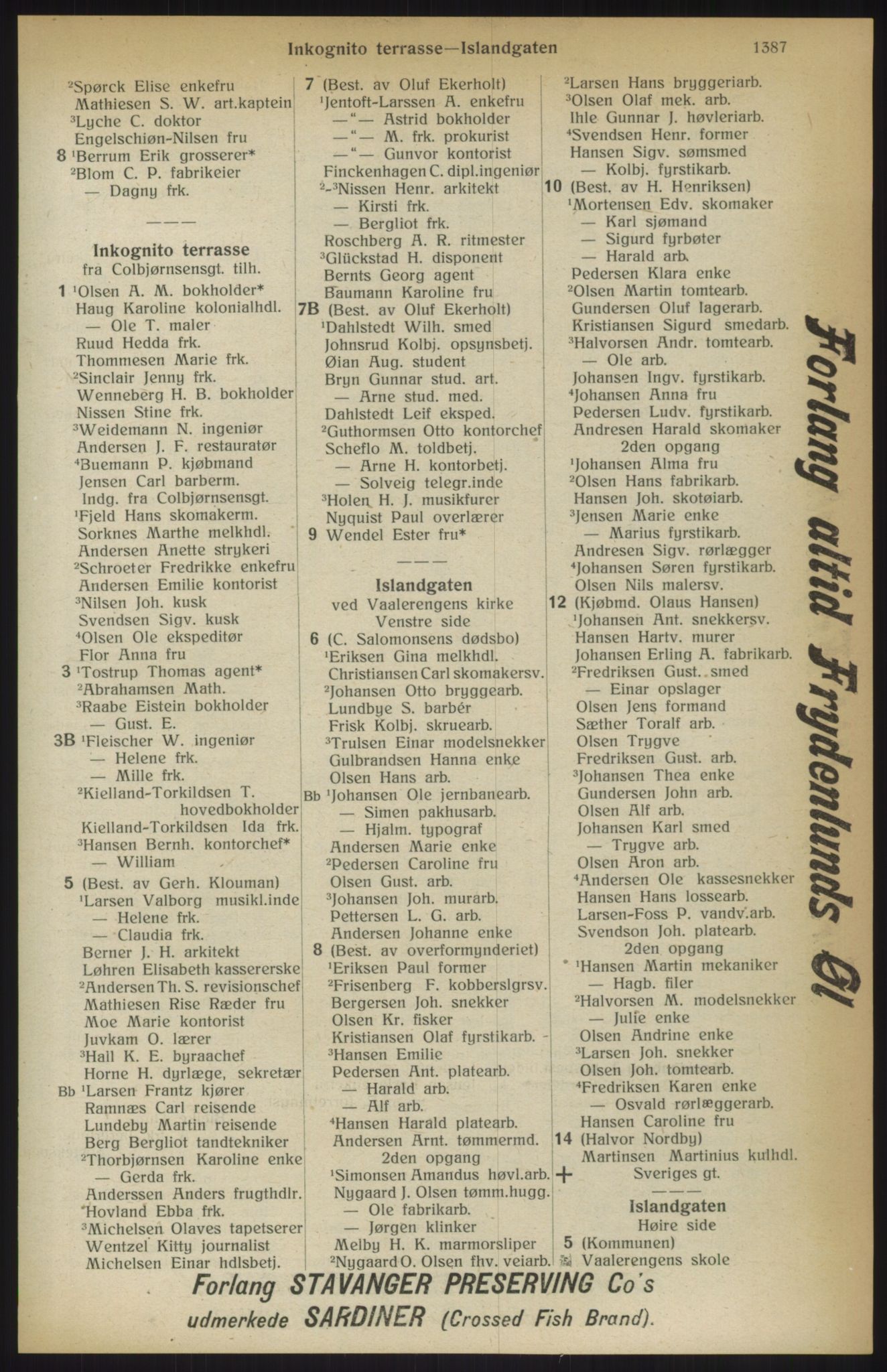 Kristiania/Oslo adressebok, PUBL/-, 1914, s. 1387