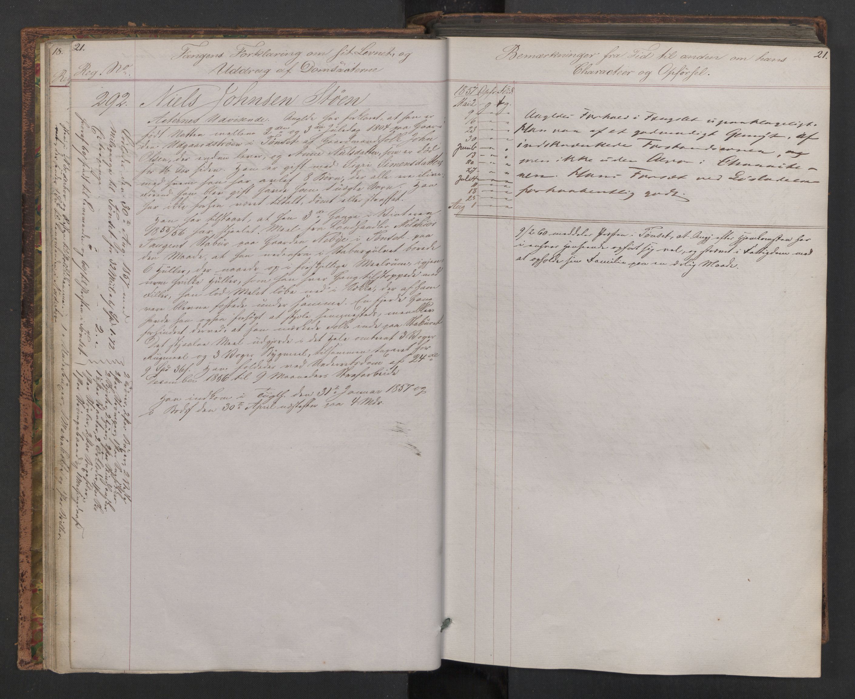 Botsfengslet, AV/RA-S-1539/D/Db/Dbb/L0005: 272b - 613b, 1857-1858, s. 21