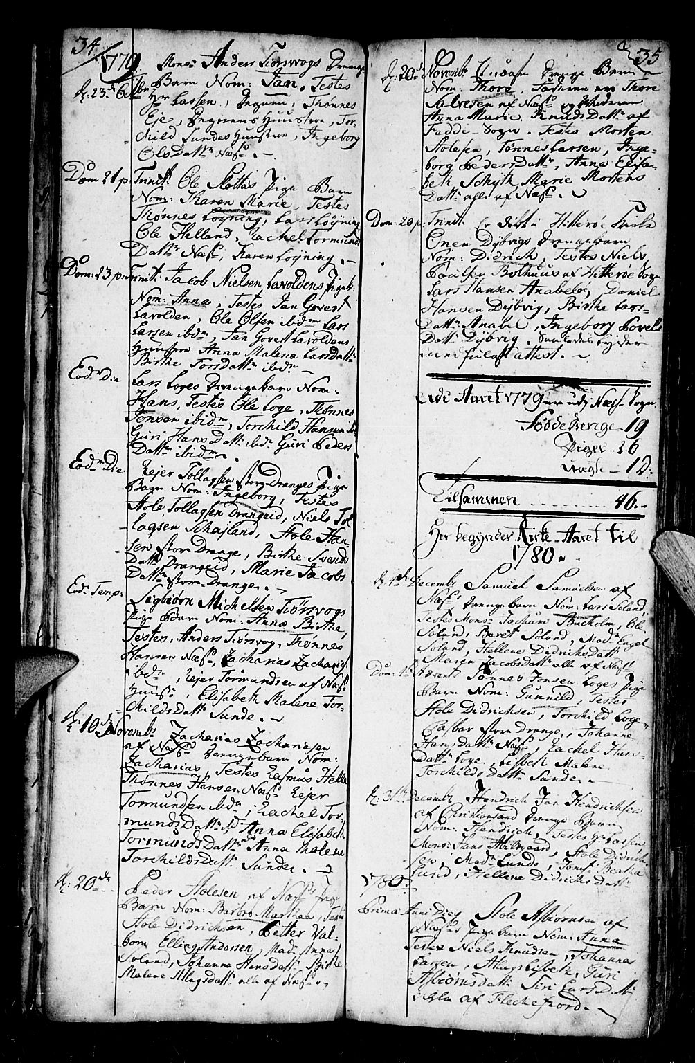 Flekkefjord sokneprestkontor, AV/SAK-1111-0012/F/Fb/Fbc/L0001: Klokkerbok nr. B 1, 1773-1801, s. 34-35