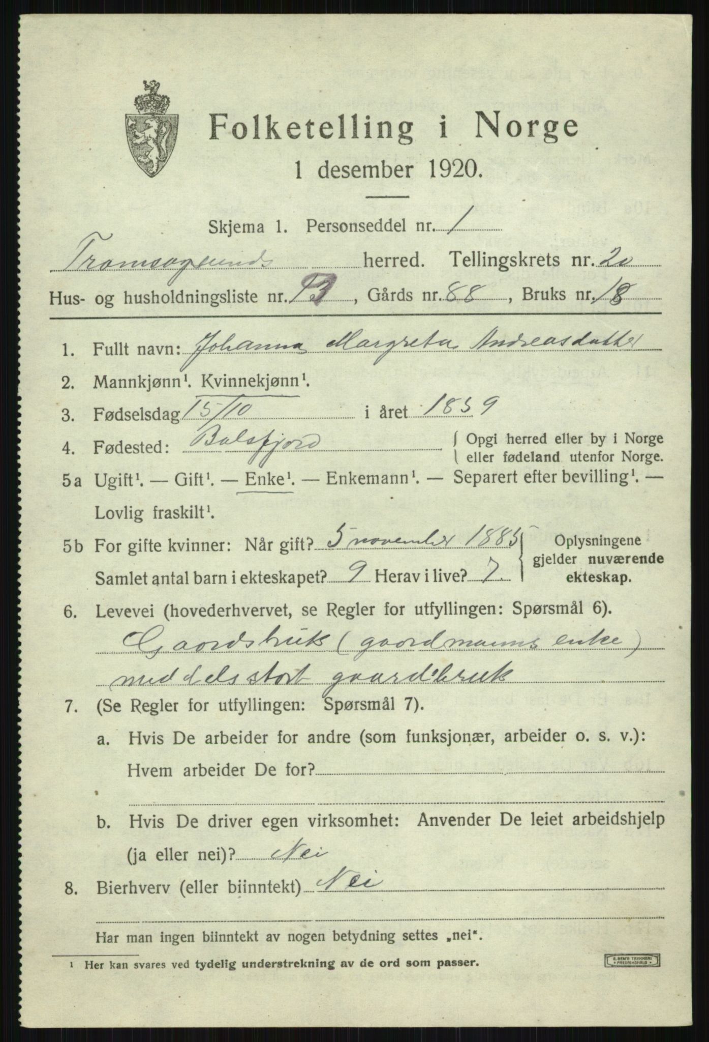 SATØ, Folketelling 1920 for 1934 Tromsøysund herred, 1920, s. 10682